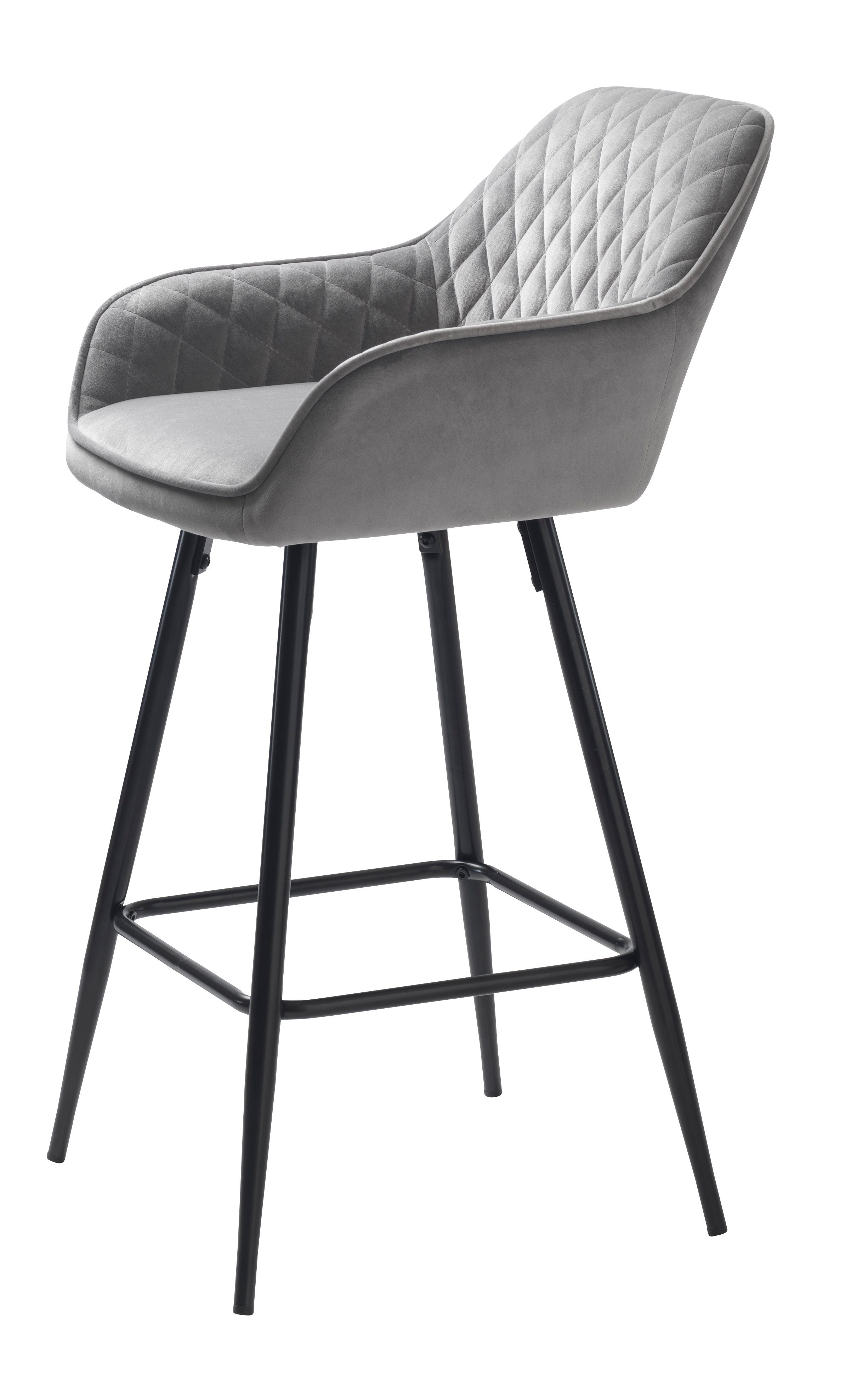 Barhocker Milton Barhocker, Counterstuhl velour grau.