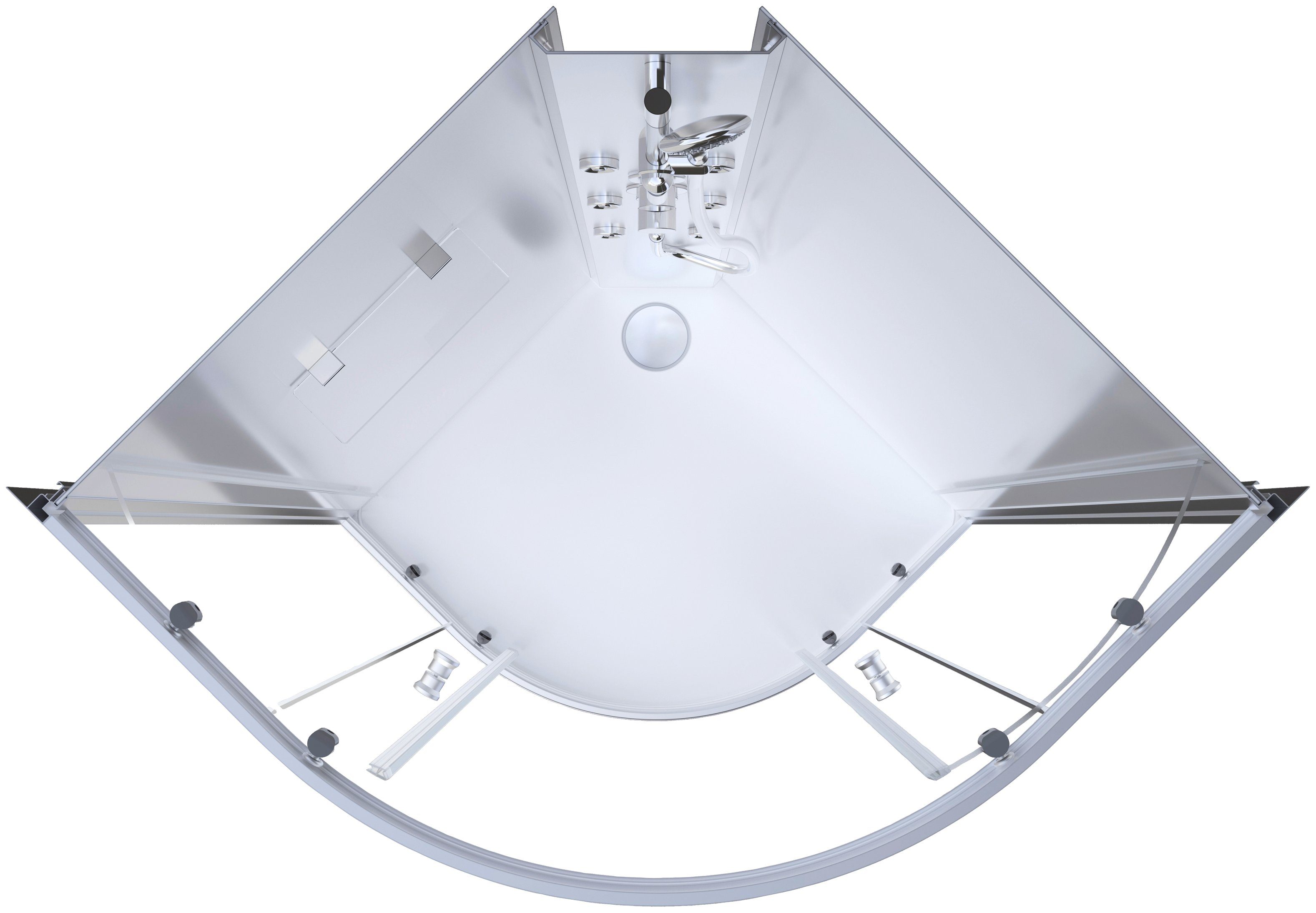 Marwell Komplettdusche White Oasis, BxT: 90x90 cm, Einscheibensicherheitsglas, inkl. Armaturen