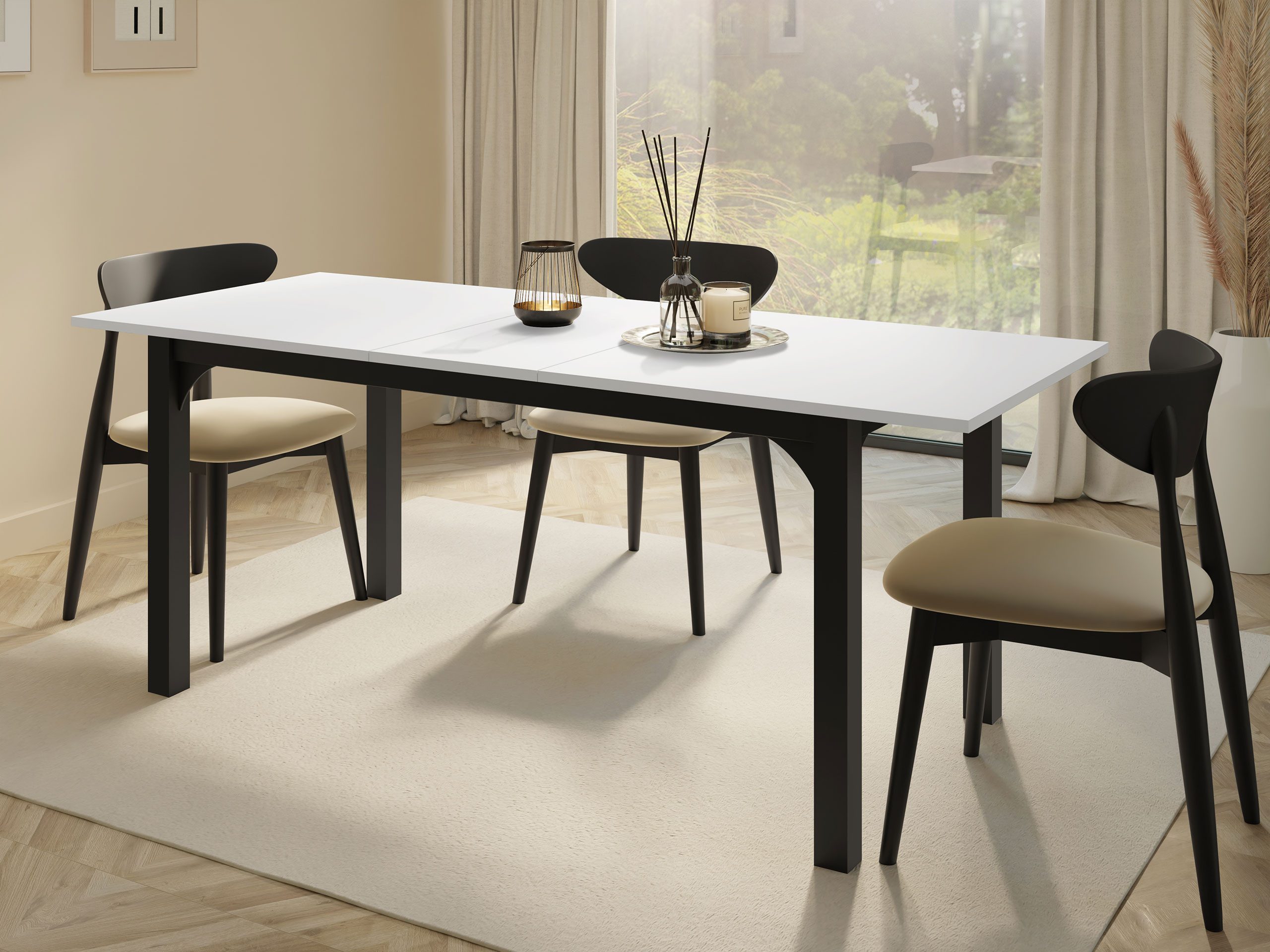 MIRJAN24 Esstisch Focus 160 (Ausziehbar - 1x Einlegeplatte), 160 - 198x90x76 cm