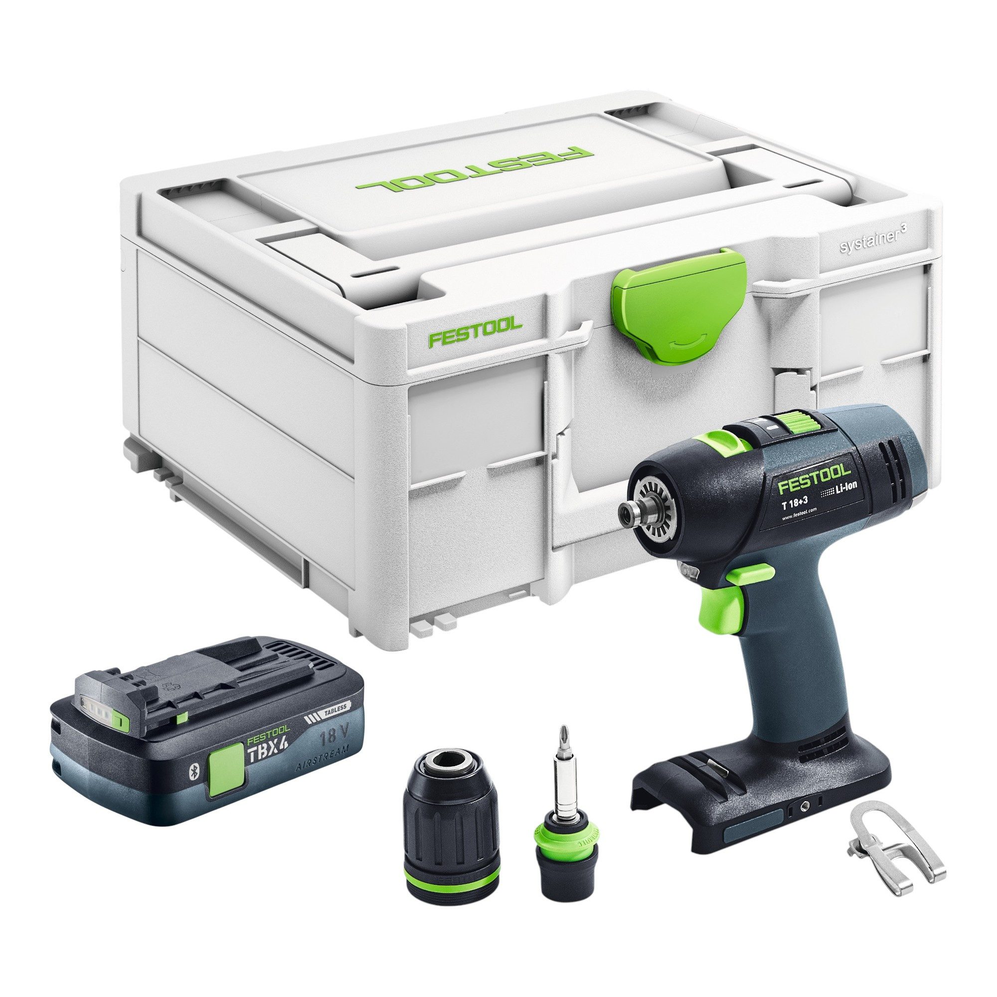 FESTOOL Akku-Schrauber T 18+3-Basic Akku Bohrschrauber 18 V 50 Nm Brushless + 1x Akku 4,0 Ah