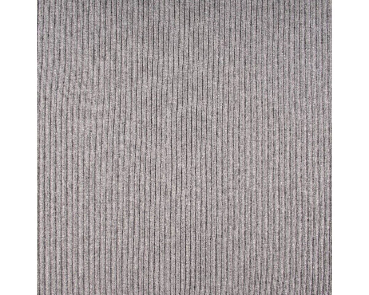 Thumbnail - SCHÖNER LEBEN. Stoff Bündchenstoff Grobstrick Bündchen Heavy Rib hellgrau meliert 35cm, pflegeleicht