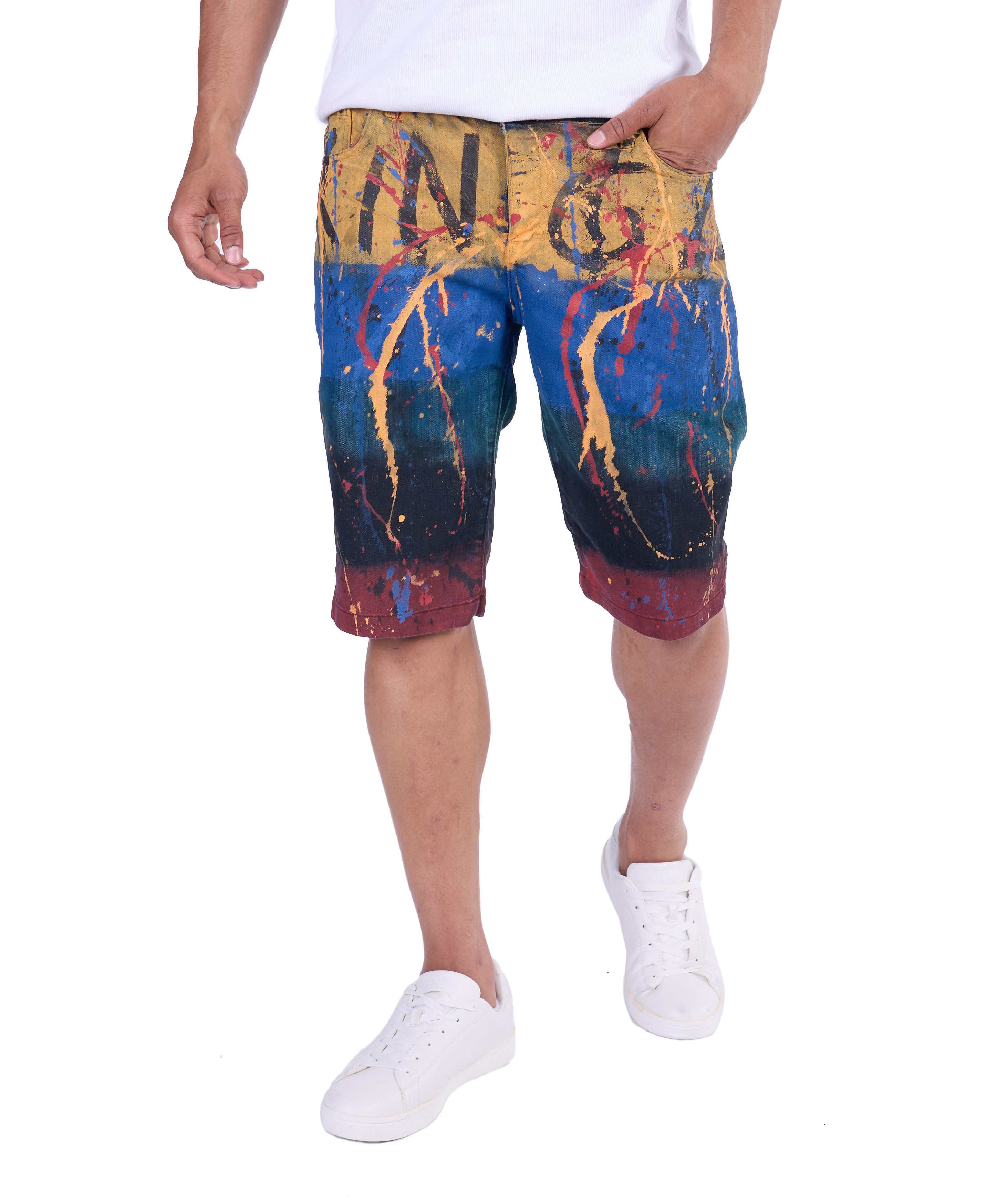 KINGZ Caprihose KINGZ Urban Herren Jeanscapri