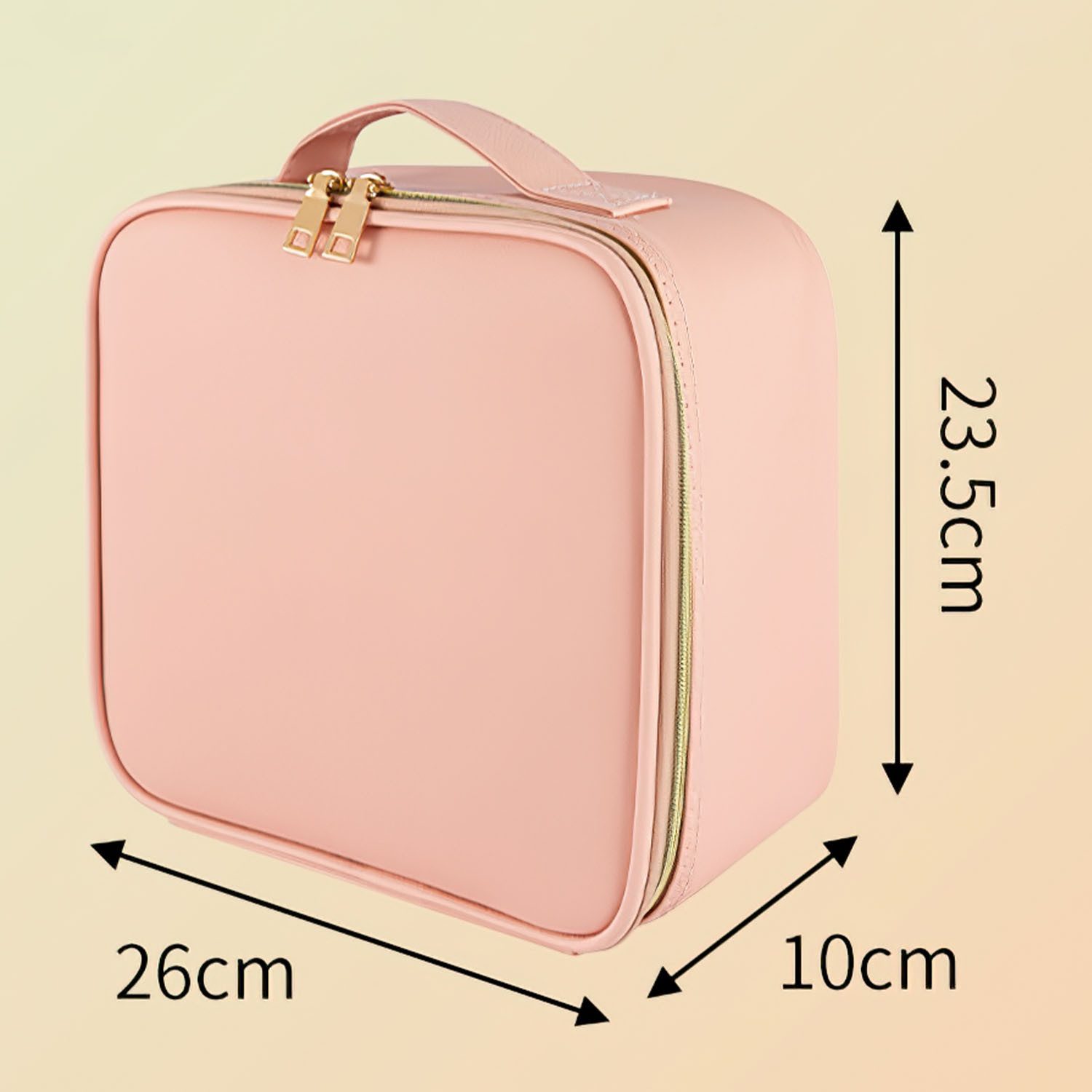 AIMAX Kosmetikspiegel Makeup Bag Schminktasche Schminkkoffer mit Spiegel und Licht, Make-up Tasche mit Spiegel-3 Farben LED Reise Kosmetiktasche