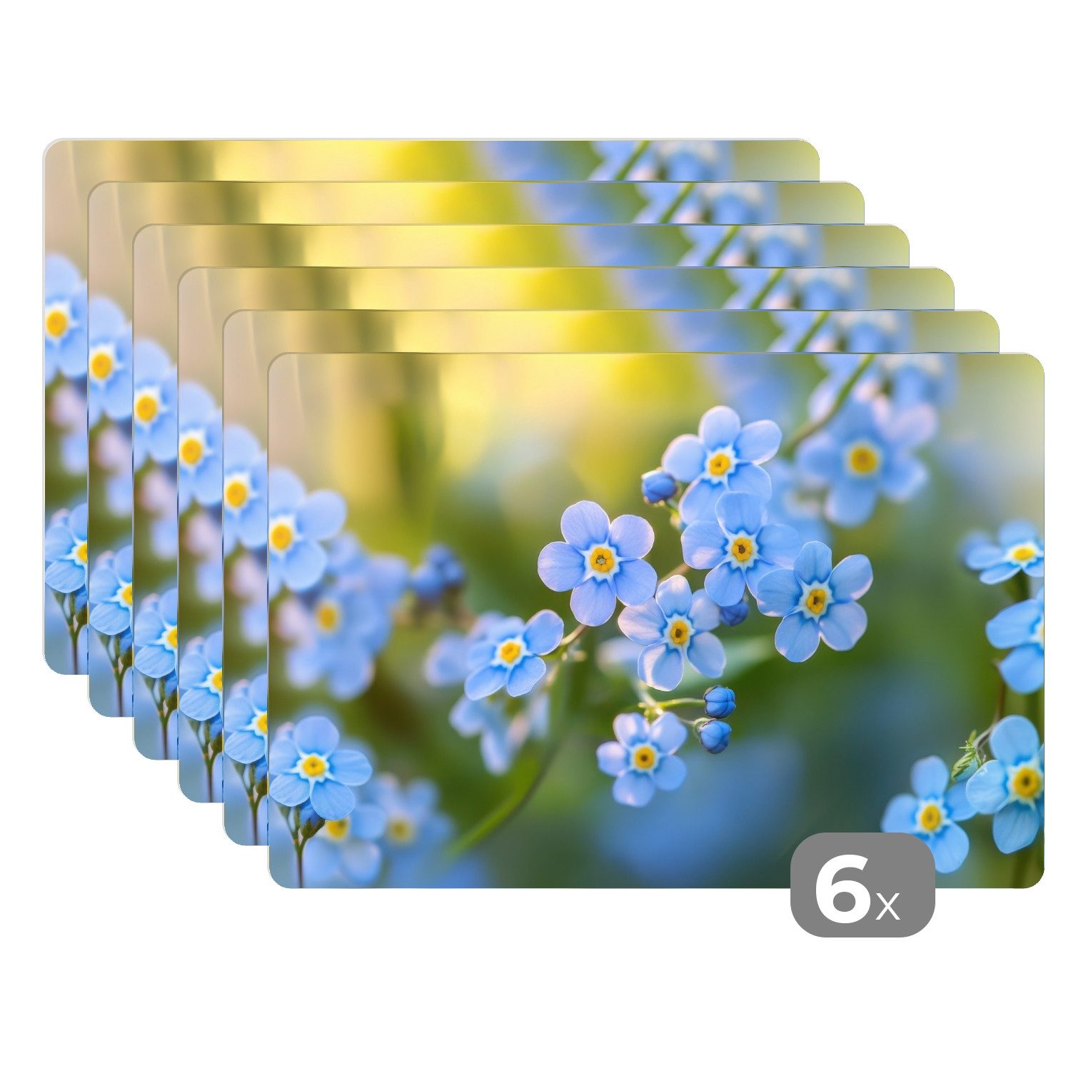 MuchoWow Platzset Blumen - Blau - günstig online kaufen