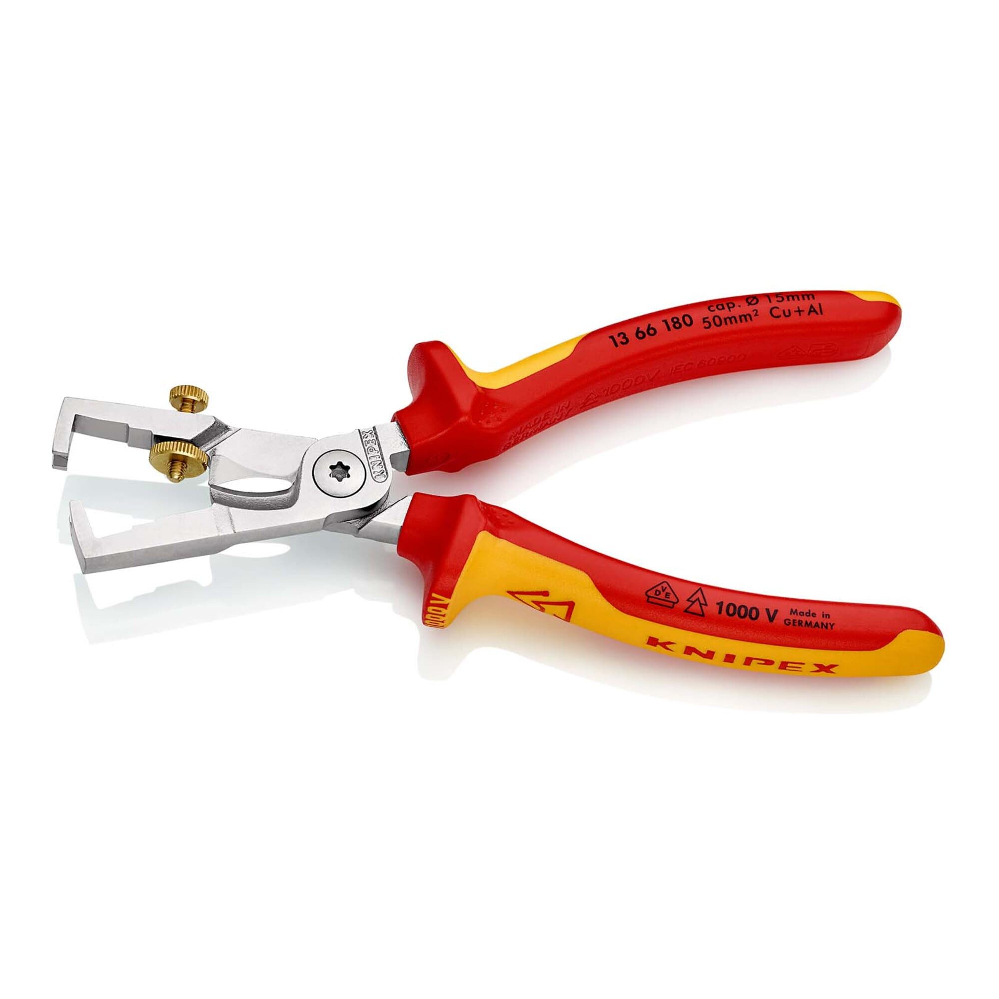 Knipex Abisolierzange KNIPEX 13 66 180 StriX® Abisolierzangen mit Kabelschere isoliert mit