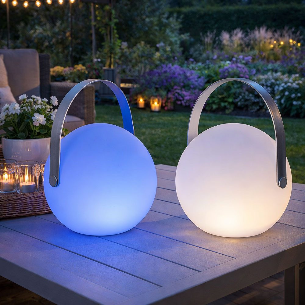 GLOBO LIGHTING LED Dekolicht, LED-Leuchtmittel fest verbaut, Warmweiß, Farbwechsel, Gartendeko Kugelleuchte mit Fernbedienung