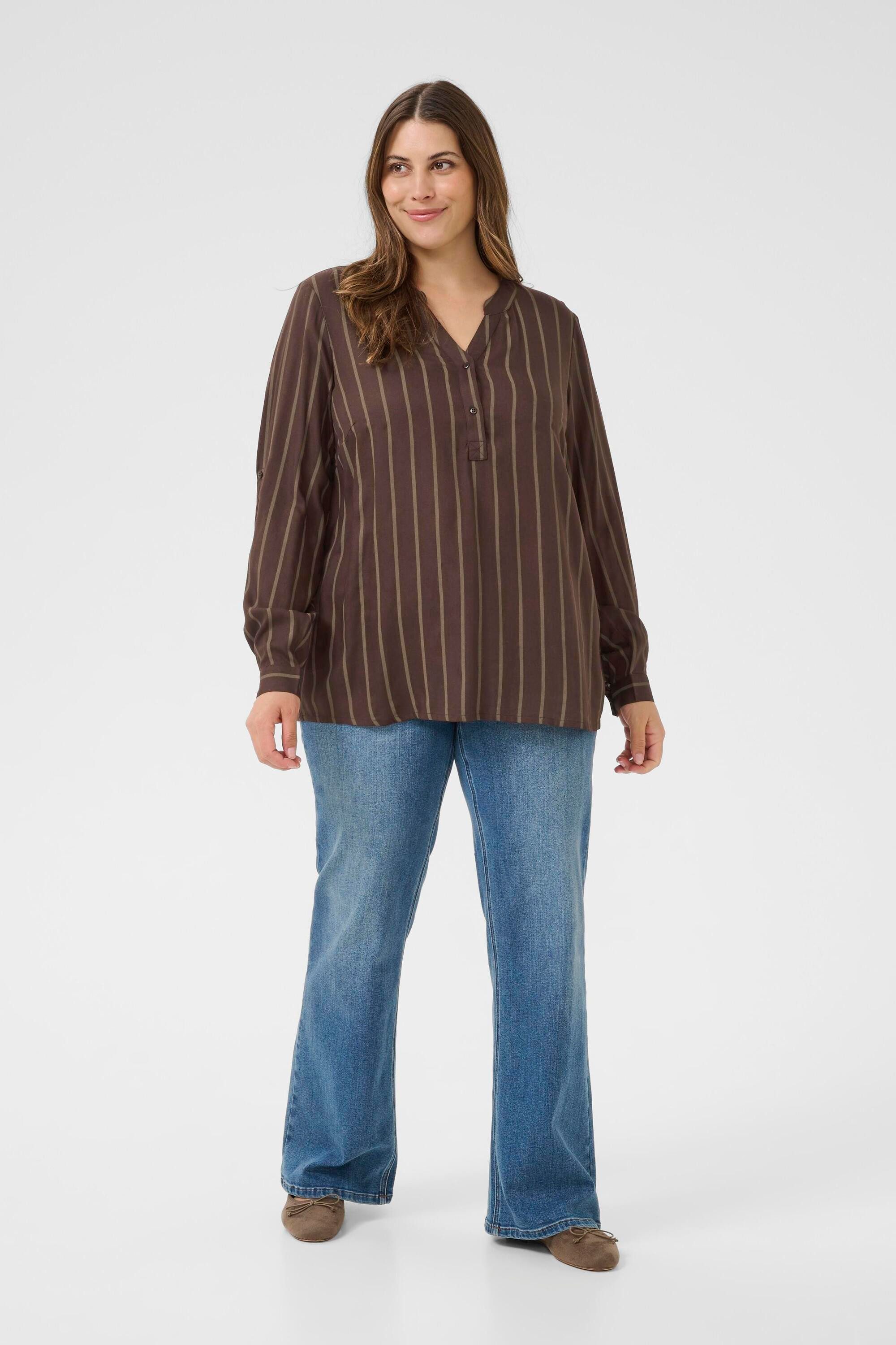 KAFFE Curve Langarmbluse Langarm-Bluse KCsida Große Größen günstig online kaufen