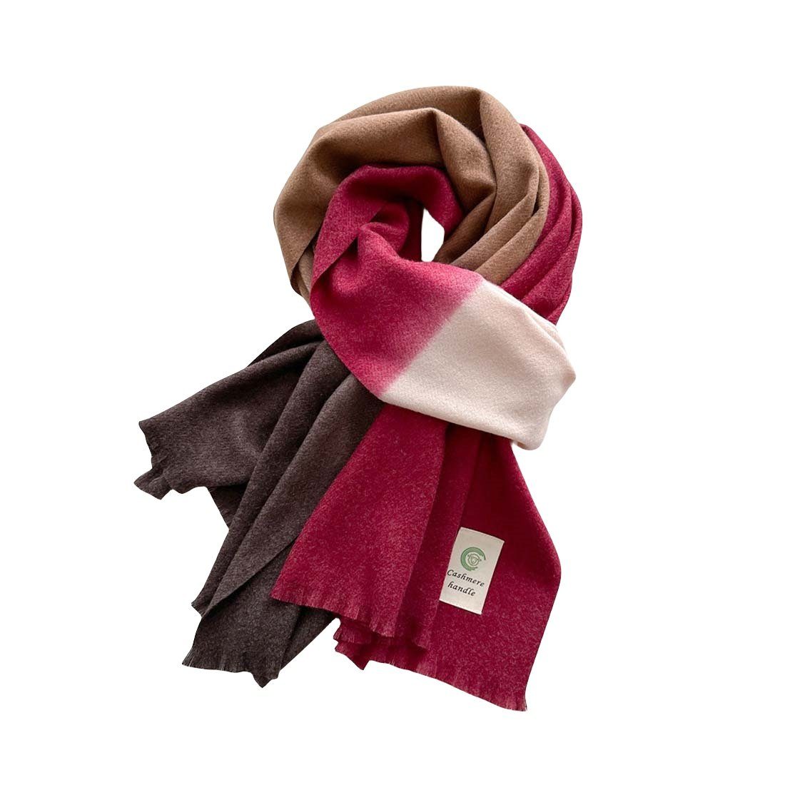 für einfarbig Damen, Natur1 bedruckter Winterschal Schal Farbverlauf Schal mit YANN