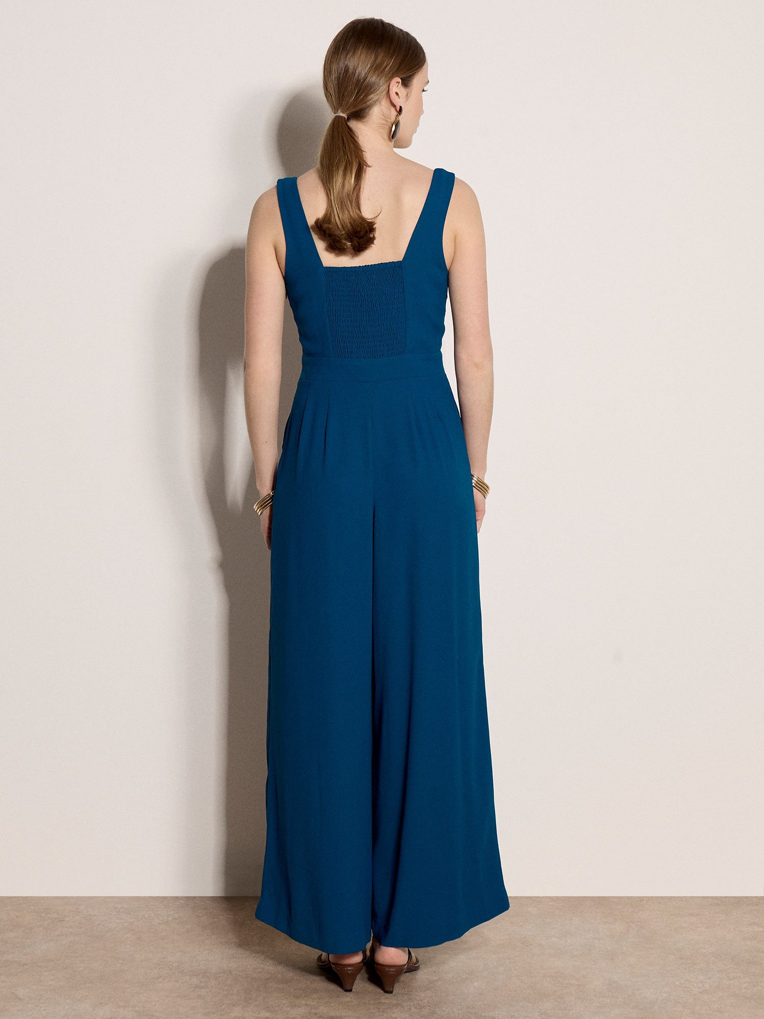 Apricot Jumpsuit Jumpsuit aus Crêpe mit weitem Bein