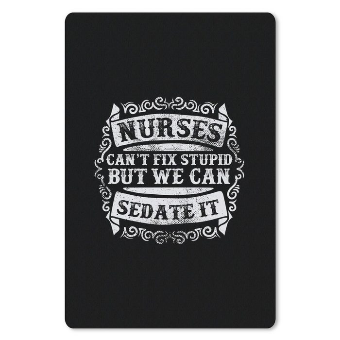 MuchoWow Mauspad Zitat "Krankenschwestern können Dummheit nicht heilen aber wir können (1-St) Gaming Mousepad Büro 18x27 cm Mausunterlage
