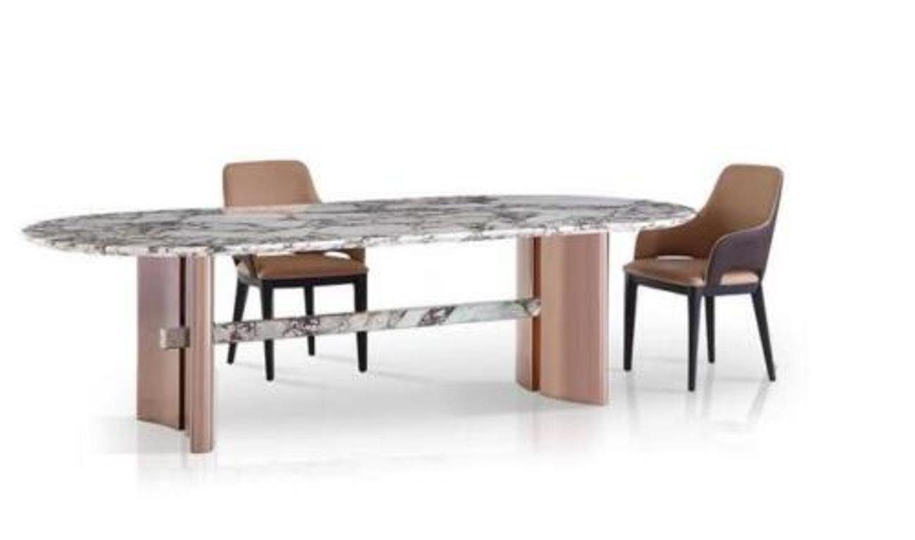 Esszimmer Made JVmoebel Möbel ohne nur (1-St., Europa Design Tisch Esstisch Edelstahl Oval in Stühle), Esstisch Tische Möbel Esstisch 1x