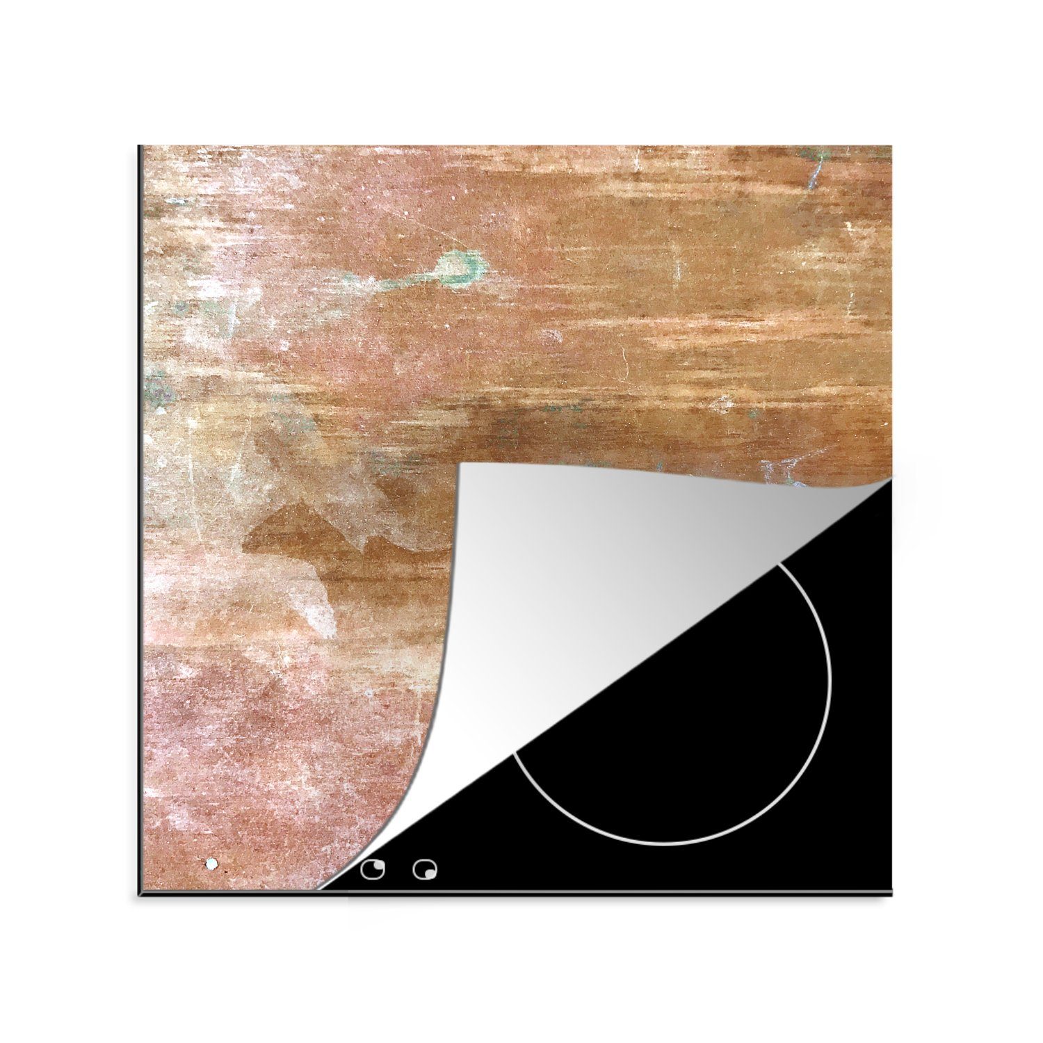 MuchoWow Herdblende-/Abdeckplatte Rost - Bronze - Metall, Vinyl, (1 tlg), 78x78 cm, Ceranfeldabdeckung, Arbeitsplatte für küche