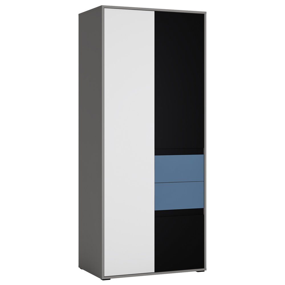 Lomadox Kleiderschrank LIIVA-129 Grau Platin, Perlschwarz, günstig online kaufen