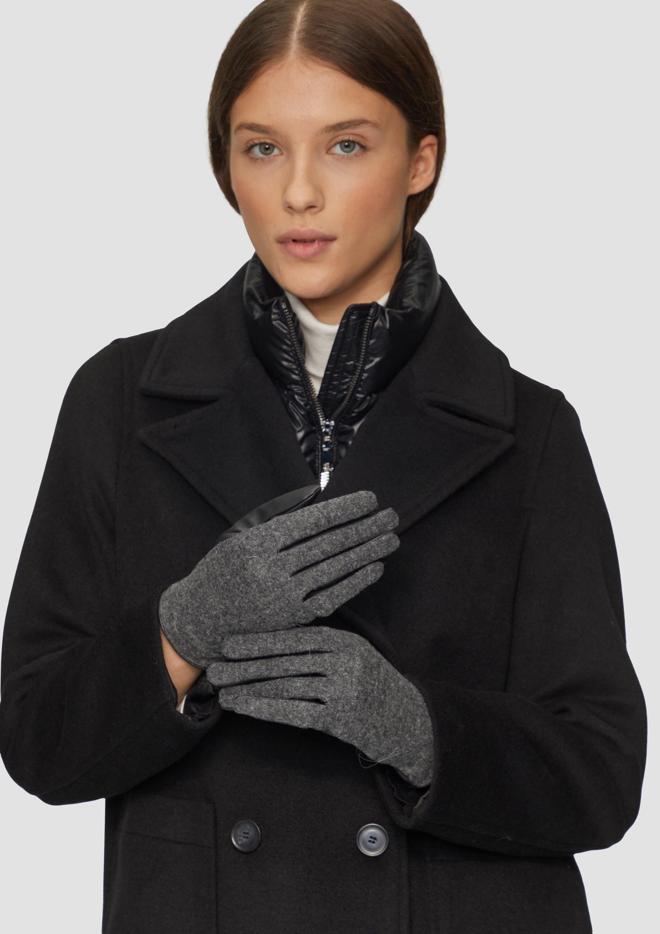s.Oliver Strickhandschuhe Handschuhe Wollmix-Handschuhe mit Touch-Funktion