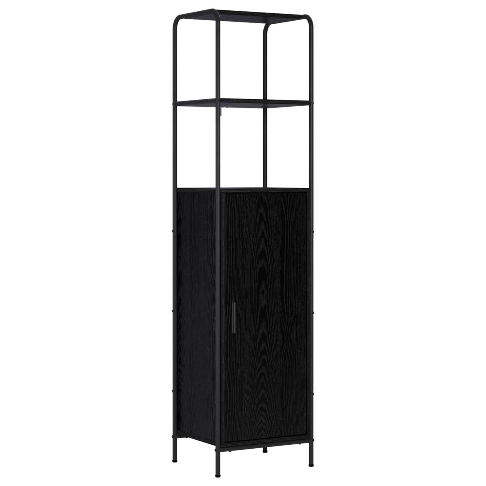 vidaXL Highboard Highboard Schwarz Eichen-Optik 40 x 33 x 161 cm Holzwerkstoff (1 St)