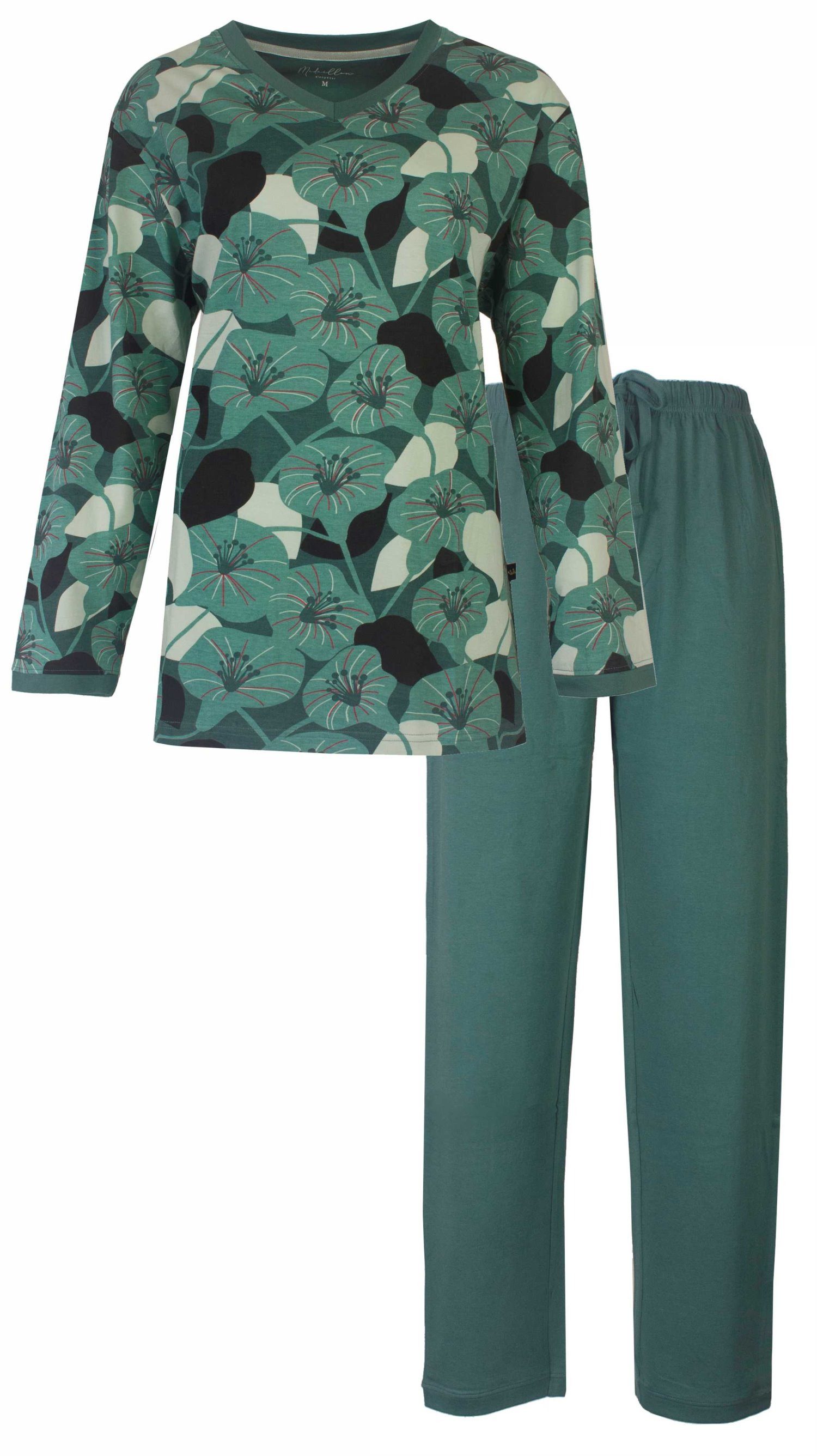 Medaillon Schlafanzug Damen Pyjama lang (2 günstig online kaufen