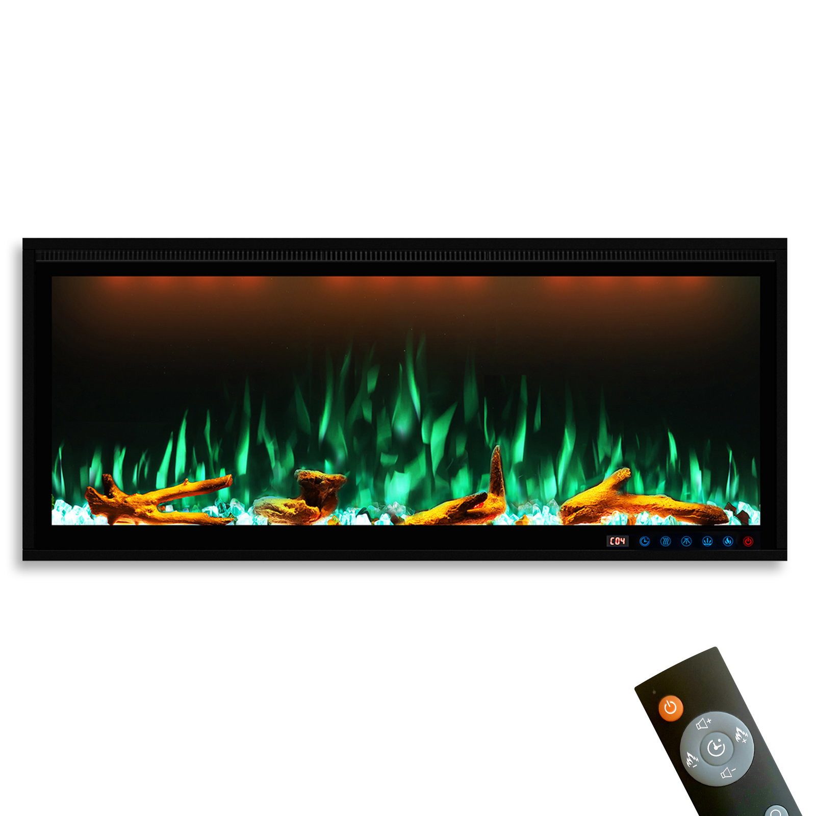 GARLIVO Elektrokamin Smart Wall Elektrokamin Einbau/ Wandkamin LED, Elektrischer Kamin mit Fernbedienung, Timer, 3D Flammenspiel, LED Feuer