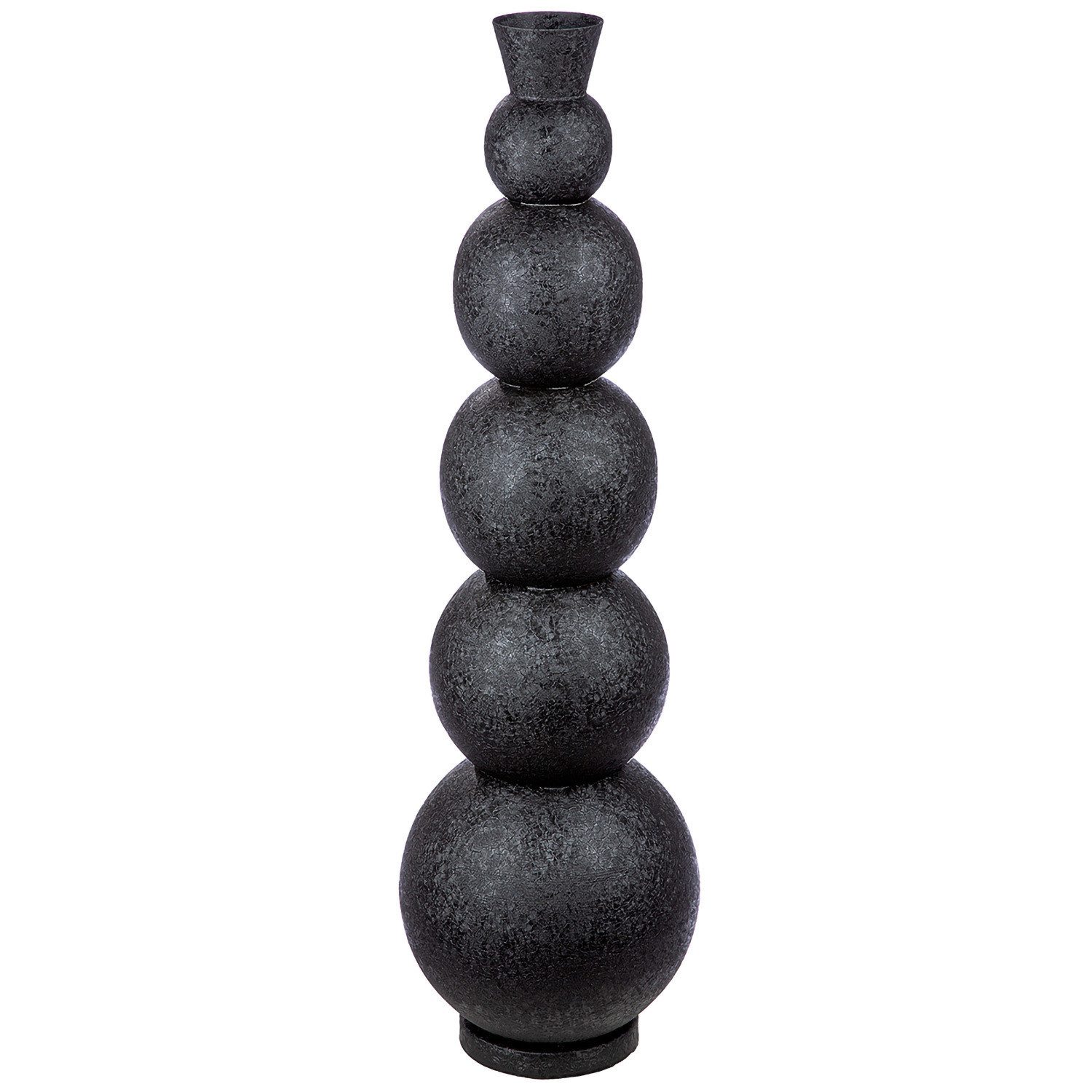 GILDE Bodenvase ROTONDA Vase - schwarz - Eisen - H. 112cm - Dekovase (1 Stück), Große Blumenvase - Deko Vase für Blumen - Stilvolle Vasen