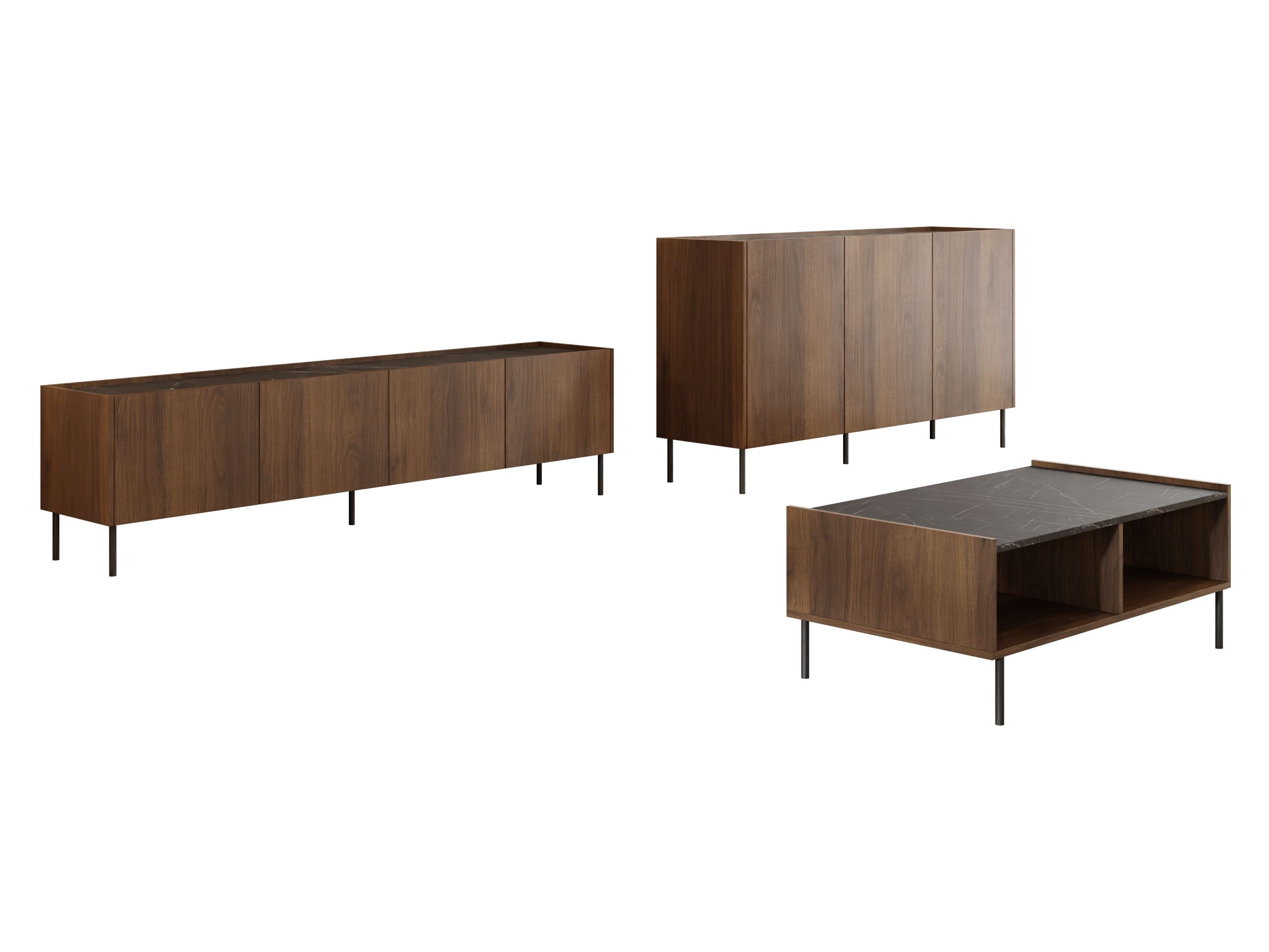 MIRJAN24 Wohnzimmer-Set Tewos I, (3er-Set, Kommode, TV-Lowboard, Couchtisch günstig online kaufen