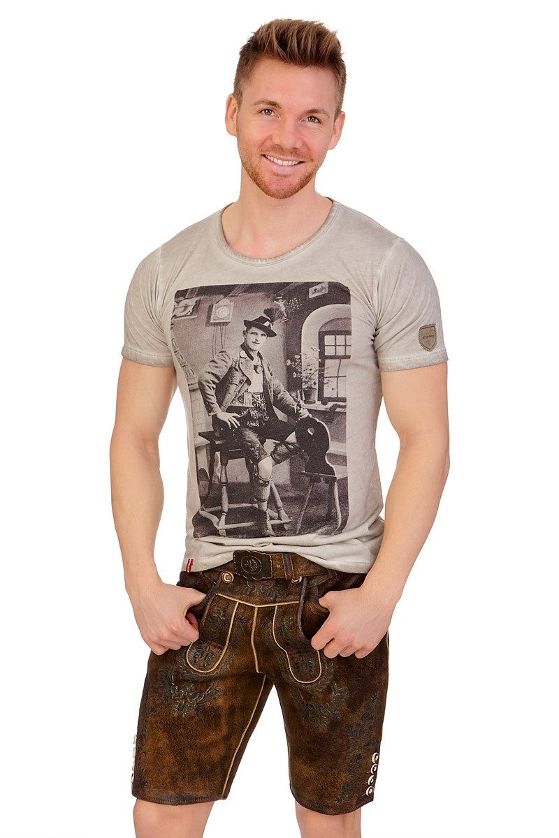 MarJo Trachtenlederhose Lederhose Herren kurz - ANANDO - rusty brown