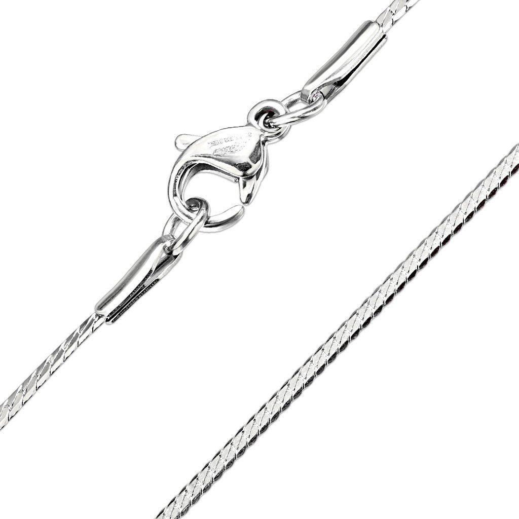 viva-adorno Panzerkette 43,5cm Edelstahl Damenkette Herrenkette Karabiner Verschluss