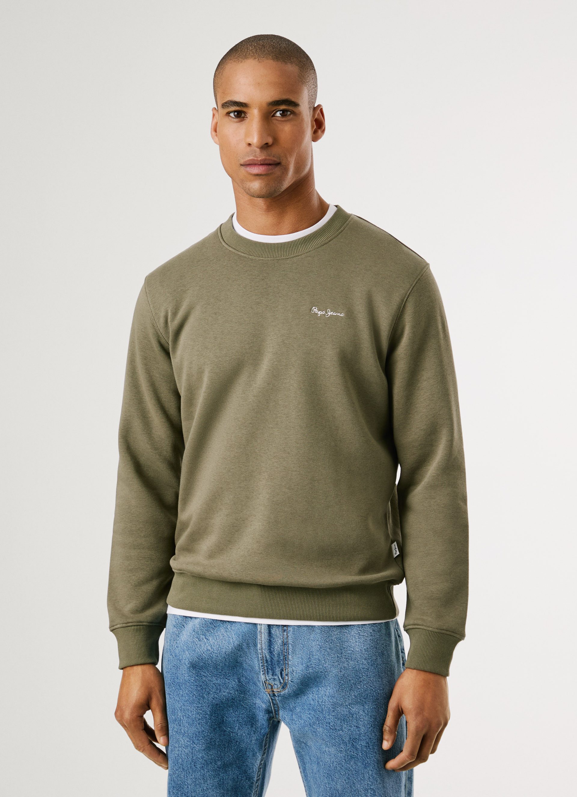 Pepe Jeans Sweatshirt MACBETH SMALL LOGO PLAIN CREW mit Rundhals, Label-Sti günstig online kaufen