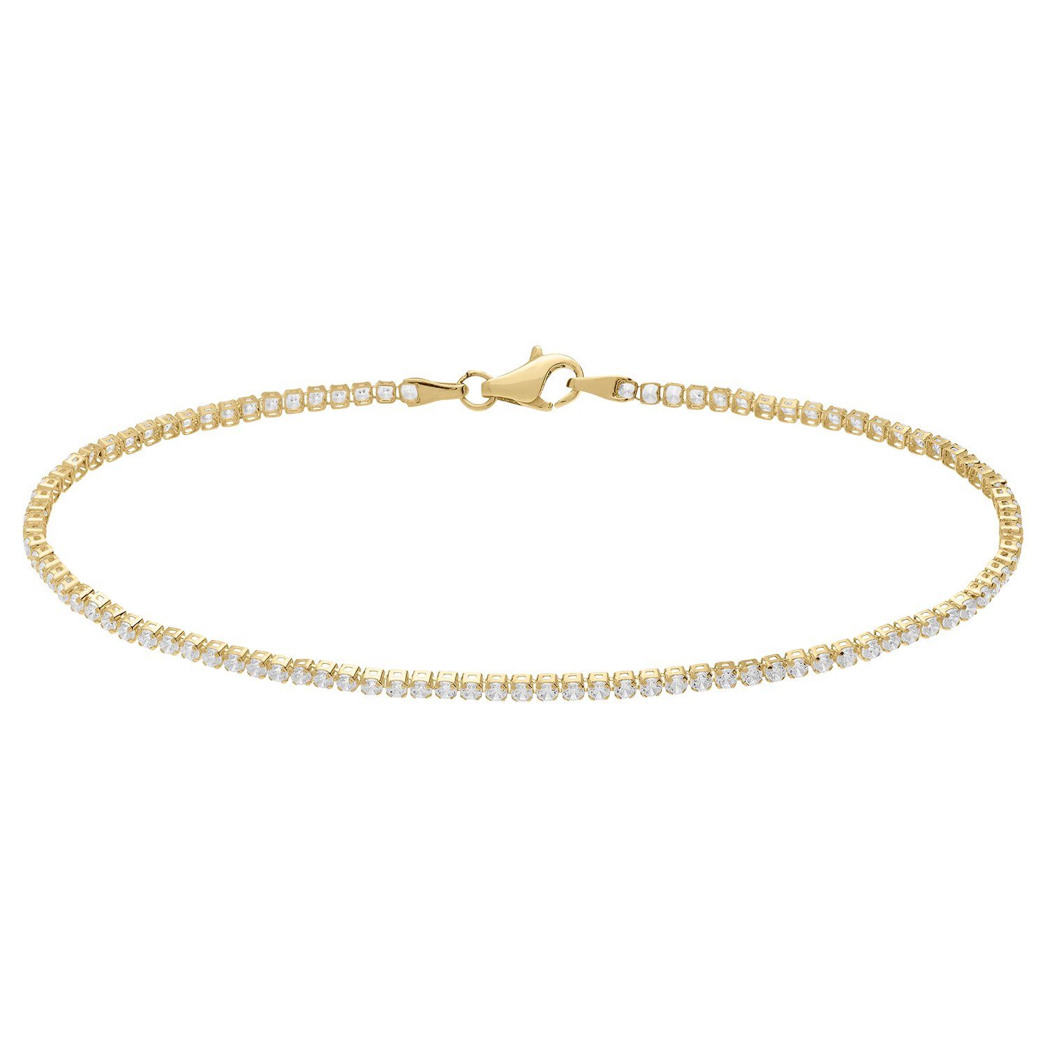 LUCARDI Tennisarmband Armband - 585 Gold - Gold - Zirkonia - Damen