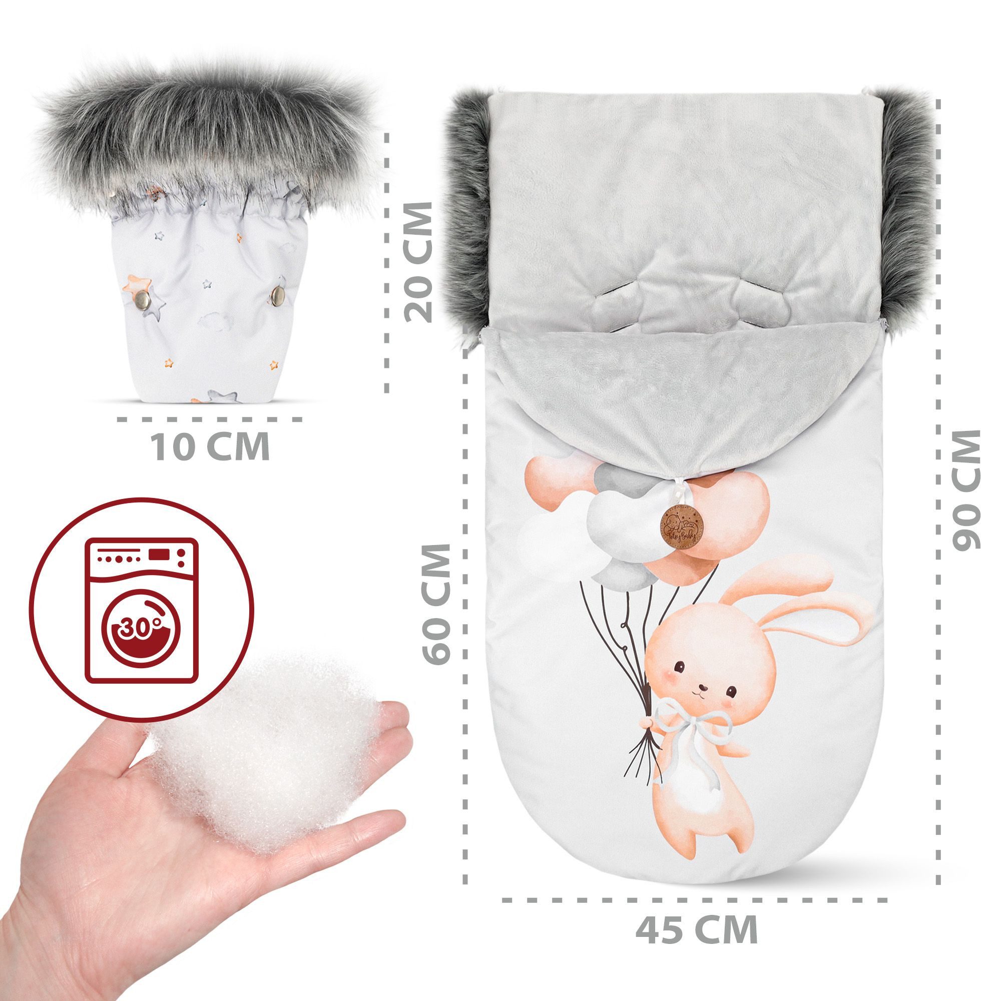 Totsy Baby Babyschlafsack Fußsack Kinderwagen und Buggy für Winter 90x45 cm - Winterfußsack