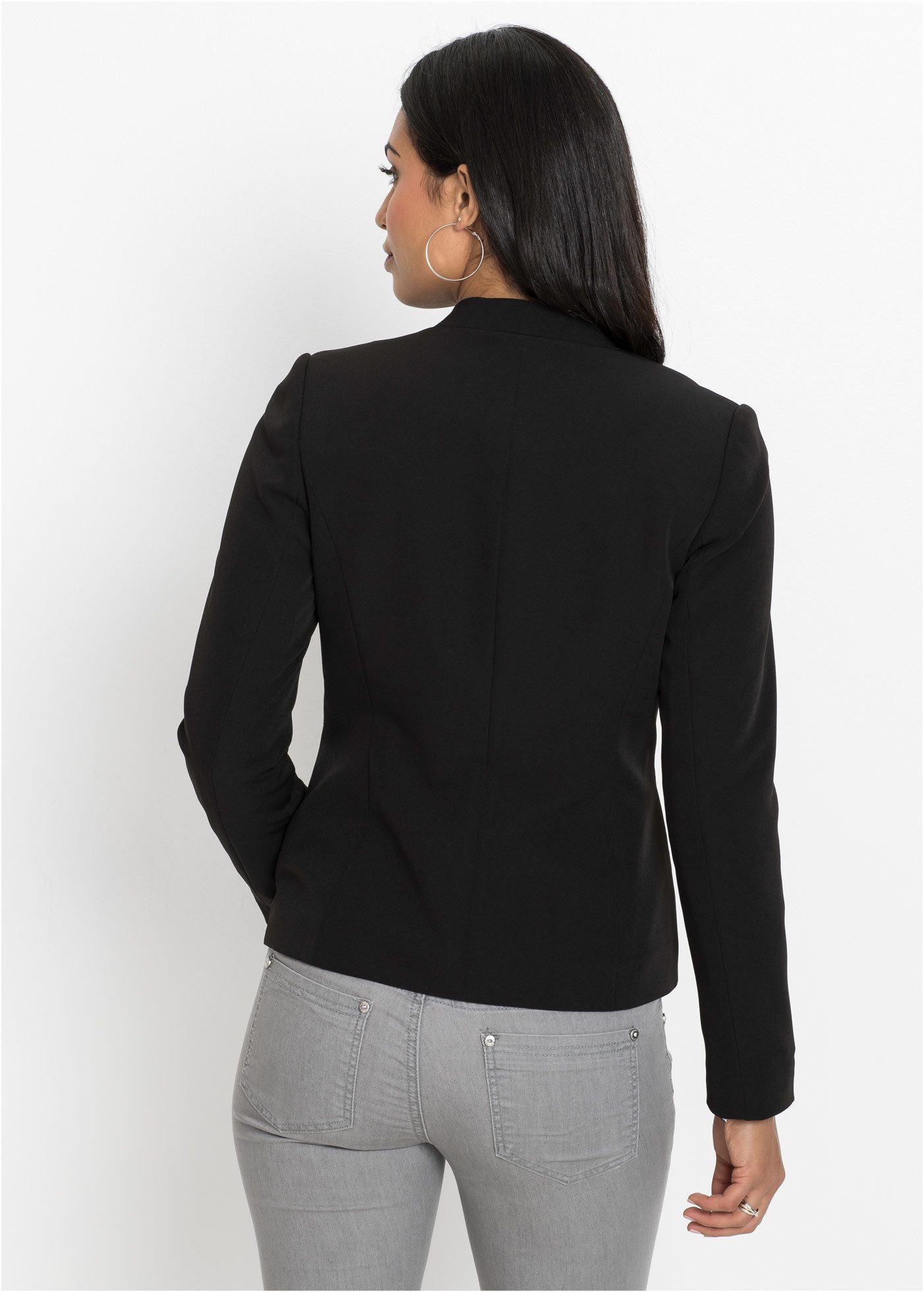 bonprix Jackenblazer stilvoller Auftritt, figurbetonte Passform, mit Stehkragen