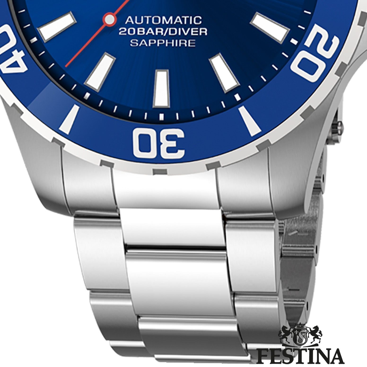 Festina Automatikuhr Festina Herrenuhr Automatik, (Analoguhr), Herren Armbanduhr rund, Edelstahlarmband silber, Elegant