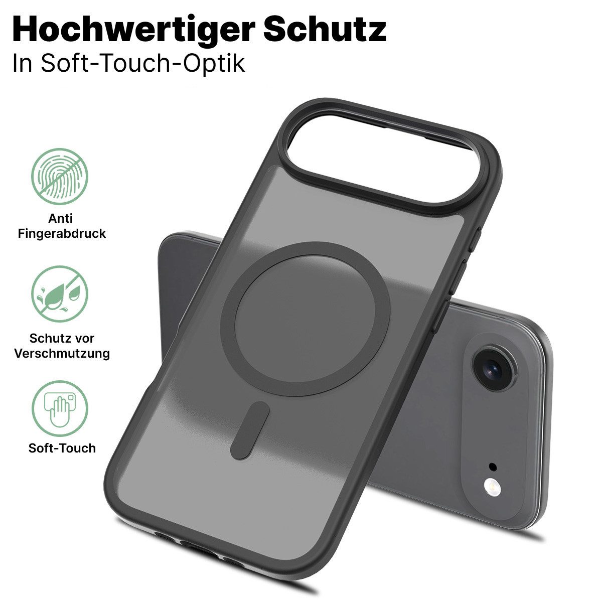 Futurea Handyhülle Schutzhülle Case für iPhone 17 TPU Transparent MagSafe Schwarz, für 17, 17 Air, 17 Pro, 17 Pro Max – Bild 5 von 5