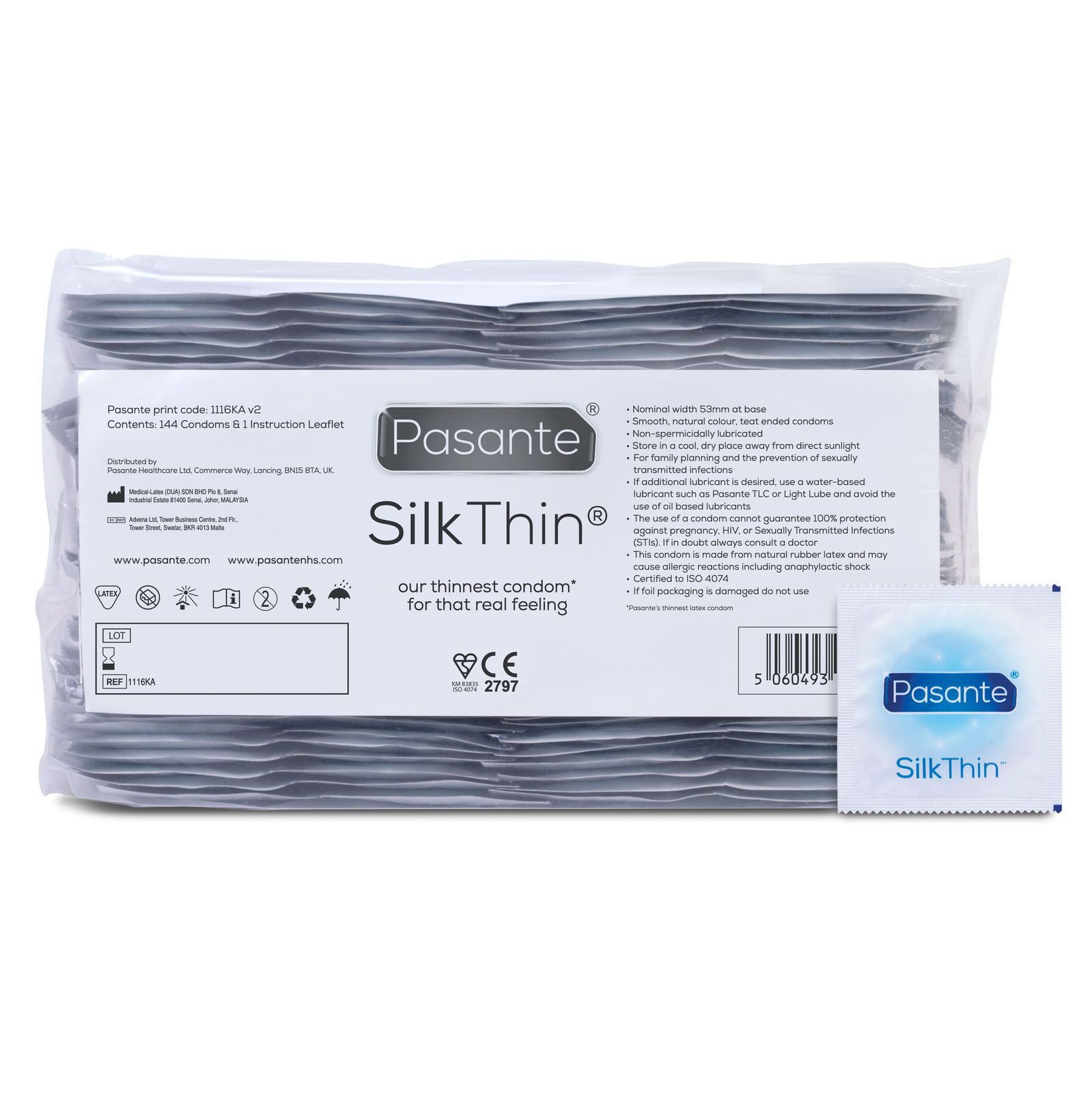 Pasante Kondome Pasante Silk Dünne Kondome - 144 Stück