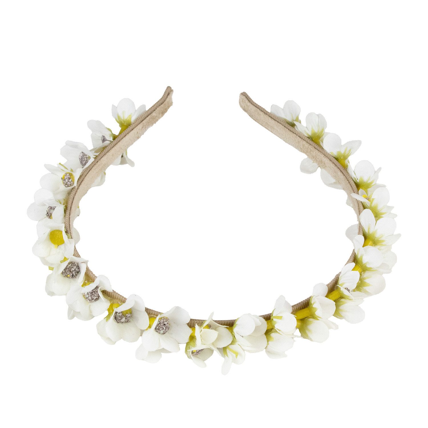 Trachtenland Haarreif Blumen Haarreif "Elfe" - Schmaler Blütenkranz Haarschmuck Hochzeit