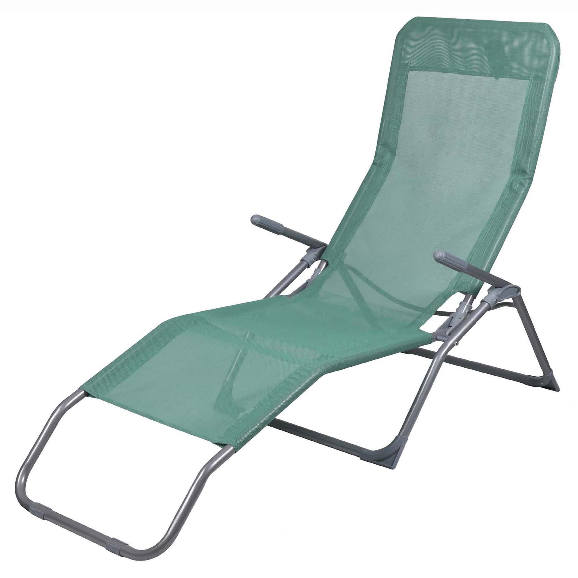 Annastore Gartenliege Sonnenliege Corfu - Campingliege - Gartenliege faltbar, Schwingliege, Strandliege faltbar, zusammenklappbar, mit zwei Sitz- und Liegepositionen, aus leichtem Stahl mit textiler Bespannung aus Polyester