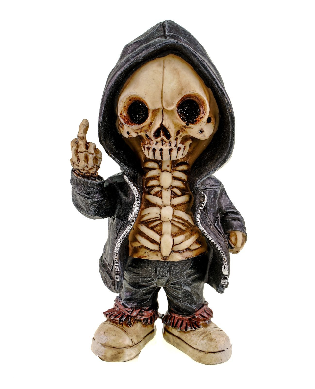 Kremers Schatzkiste Dekofigur Grimreaper Mittelfinger Figur 16cm Sensenmann