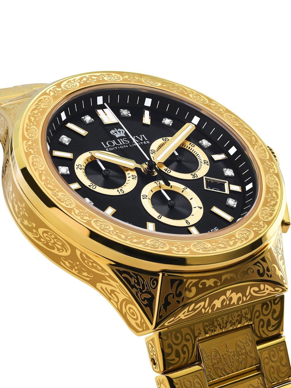 LOUIS XVI Quarzuhr Louis XVI LXVI1215 Le Monarque Chronograph Herrenuhr 42mm 5ATM Louis XVI LXVI1215 Le Monarque Chronograph Herrenuhr 42mm 5ATM