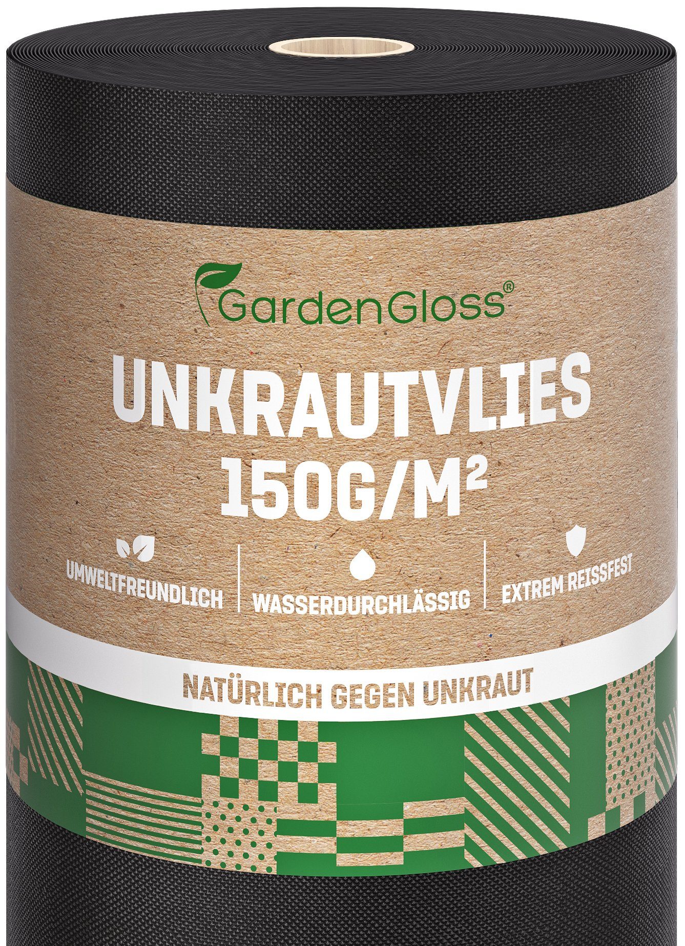 GardenGloss Unkrautvlies Gartenvlies Wasserdurchlässig 150g/m2 - Reißfest & UV-Stabil - 10m2