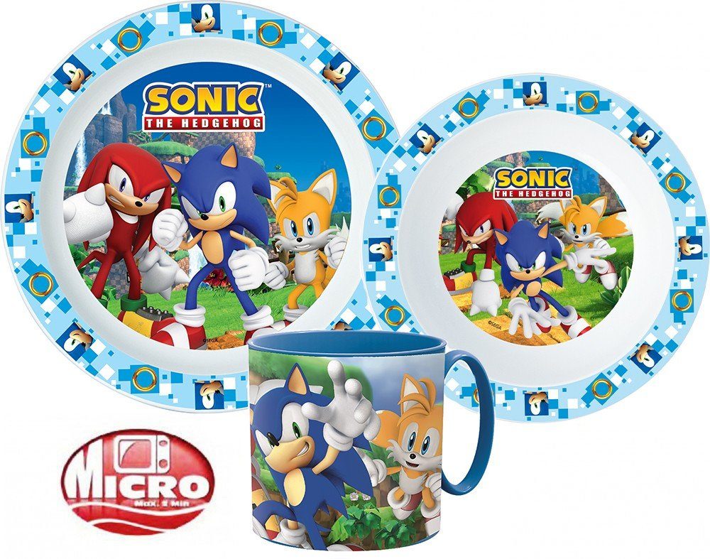 Kindergeschirr-Set Sonic the Hedgehog Geschirrset Frühstück Kind Besteckset Kindergarten
