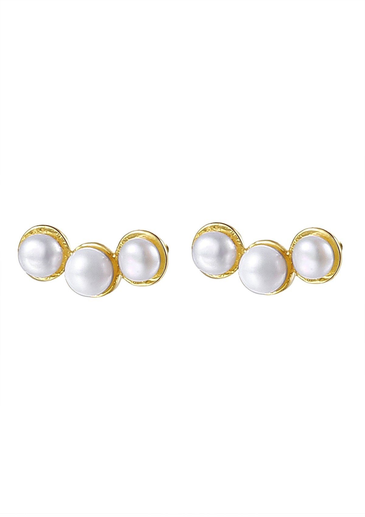 Hey Happiness Perlenohrringe Trio Perlen, Silber günstig online kaufen