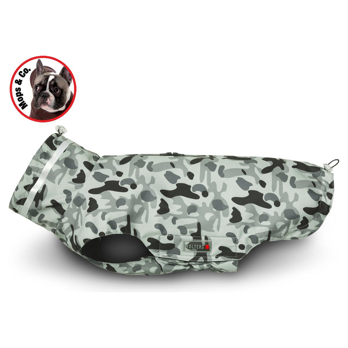 Wolters Hundemantel Outdoorjacke Camouflage für Mops & Co. grau/schwarz