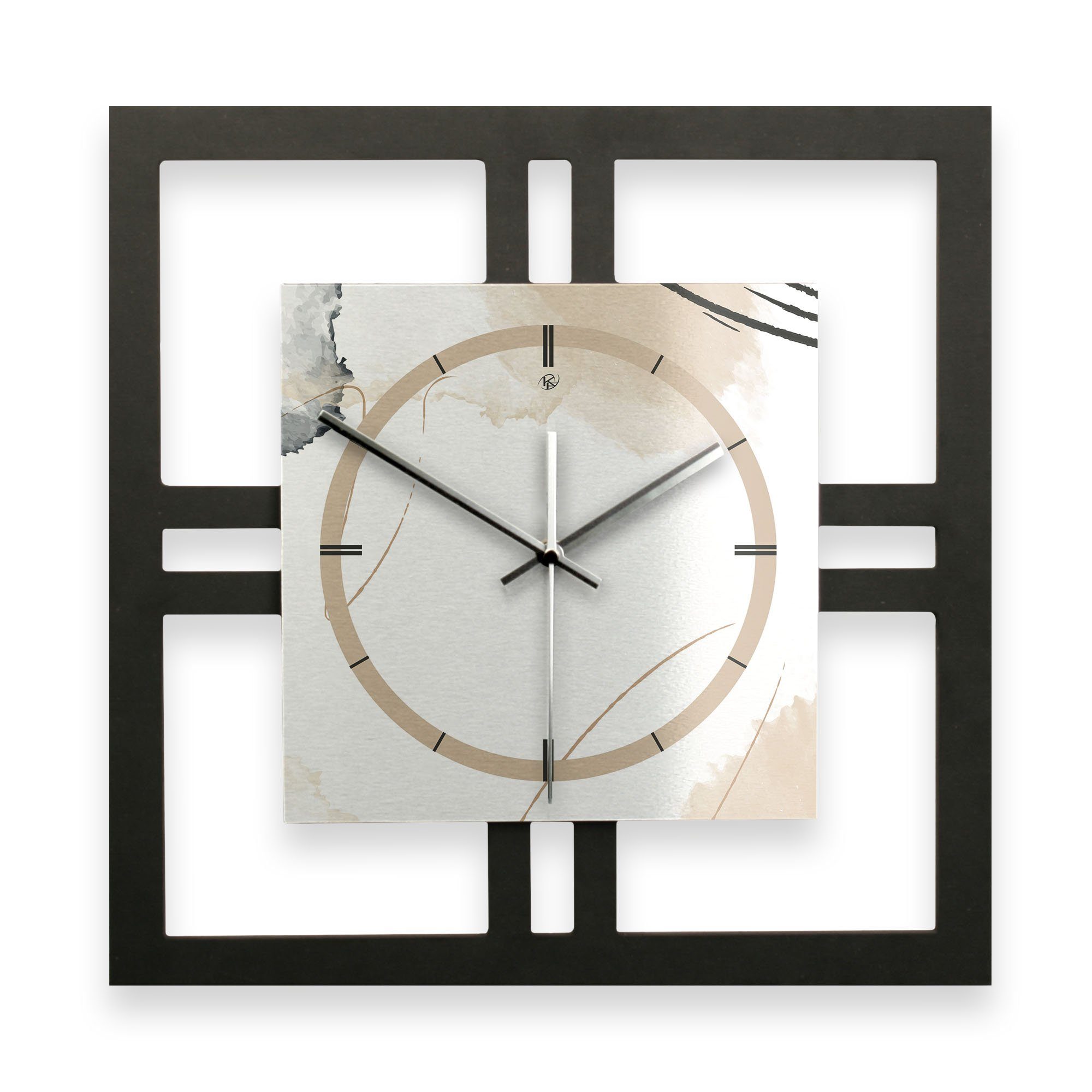 Wanduhr Designer-WANDUHR „Abstract Elegance“ in modernem Metallic-Look