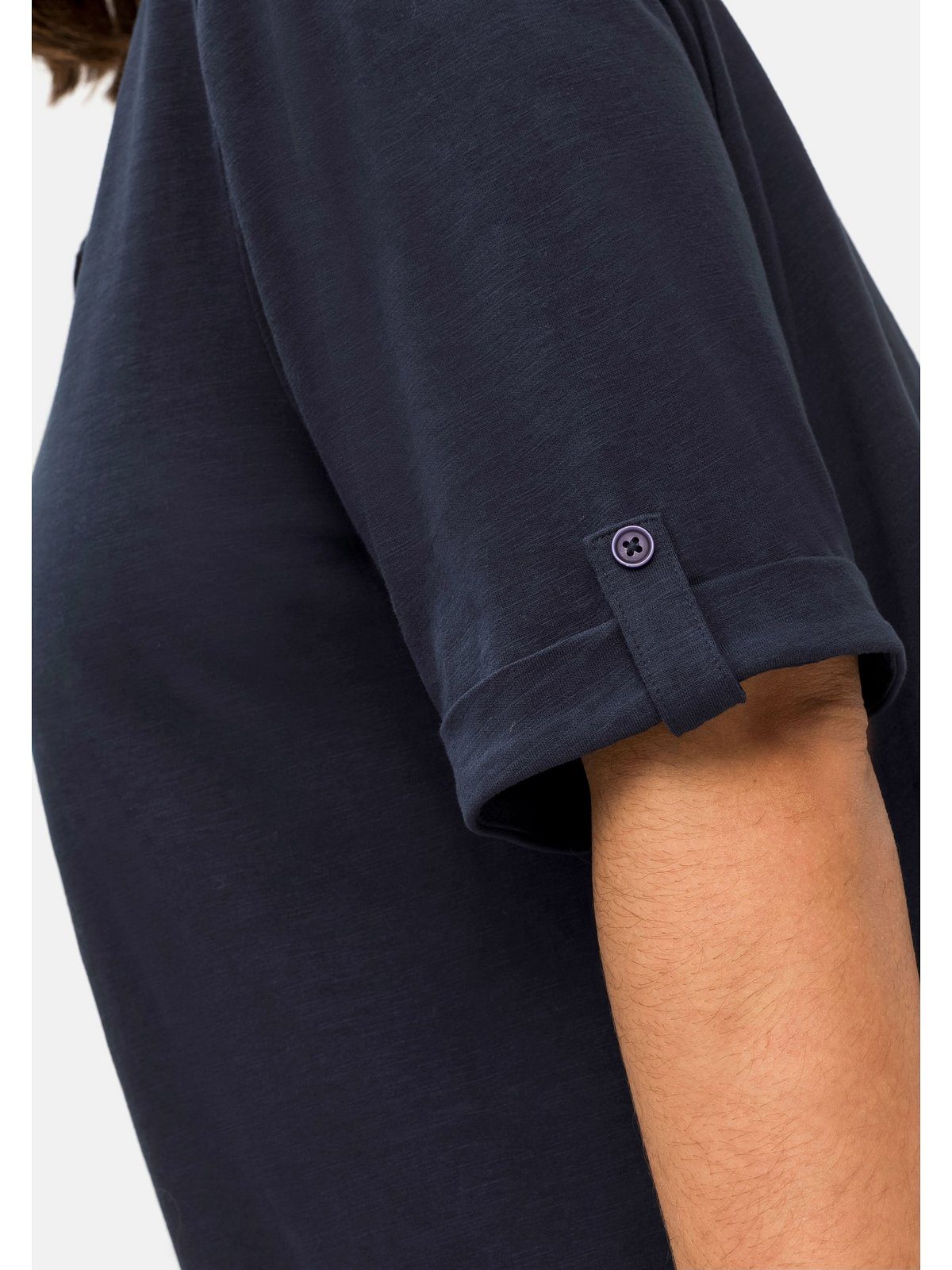 Sheego Longshirt Große Größen mit geschlitztem Ausschnitt