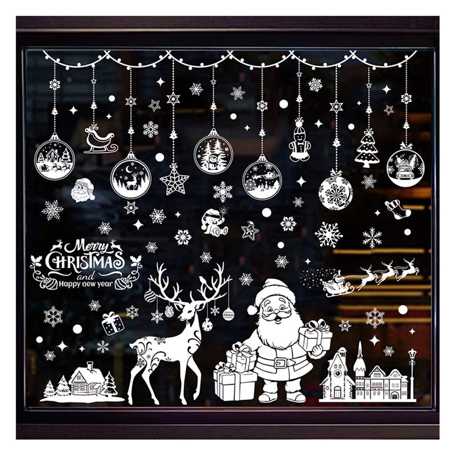 Coonoor Fenstersticker Fensteraufkleber Weihnachten Schneeflocken Weihnacht günstig online kaufen