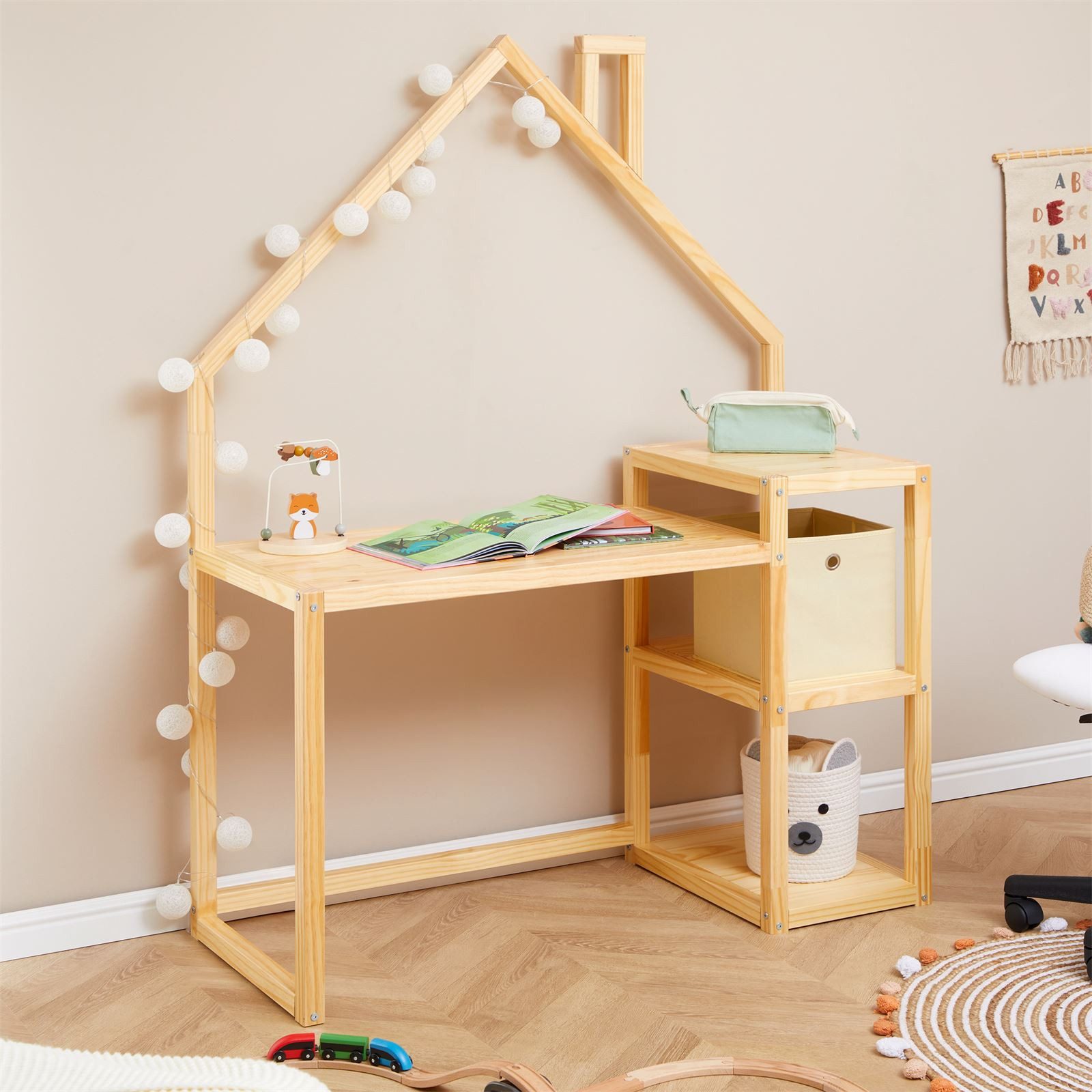IDIMEX Kinderschreibtisch NIVIA, Kinderzimmer Schreibtisch mit Regal Hausde günstig online kaufen