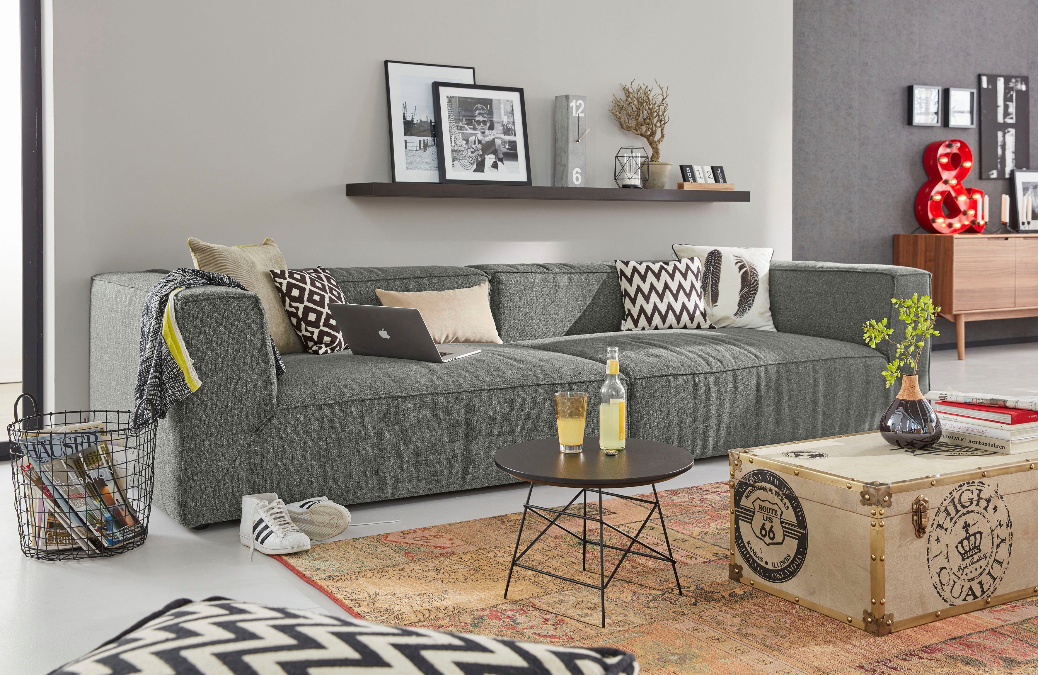 Big-Sofa Sitztiefenverstellung, cm TAILOR wahlweise 129 in mit HOME BIG Tiefe Breiten, CUBE, 2 TOM