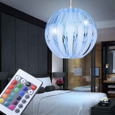 etc-shop LED Pendelleuchte, Leuchtmittel inklusive, Warmweiß, Farbwechsel, Pendelleuchte Hängelampe Hängeleuchte Höhenverstellbar RGB LED H 150cm