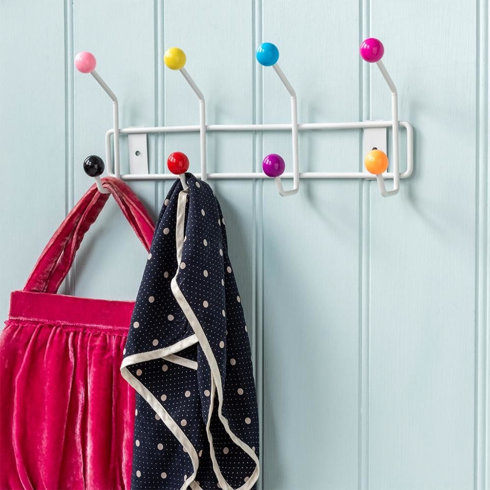Rex London Wandhaken Gumball, Flur, Diele, Bad, Keller, Kinderzimmer, Schlafzimmer, (1-St), Hakenleiste im Retro-Stil mit 8 Haken zur Wandmontage