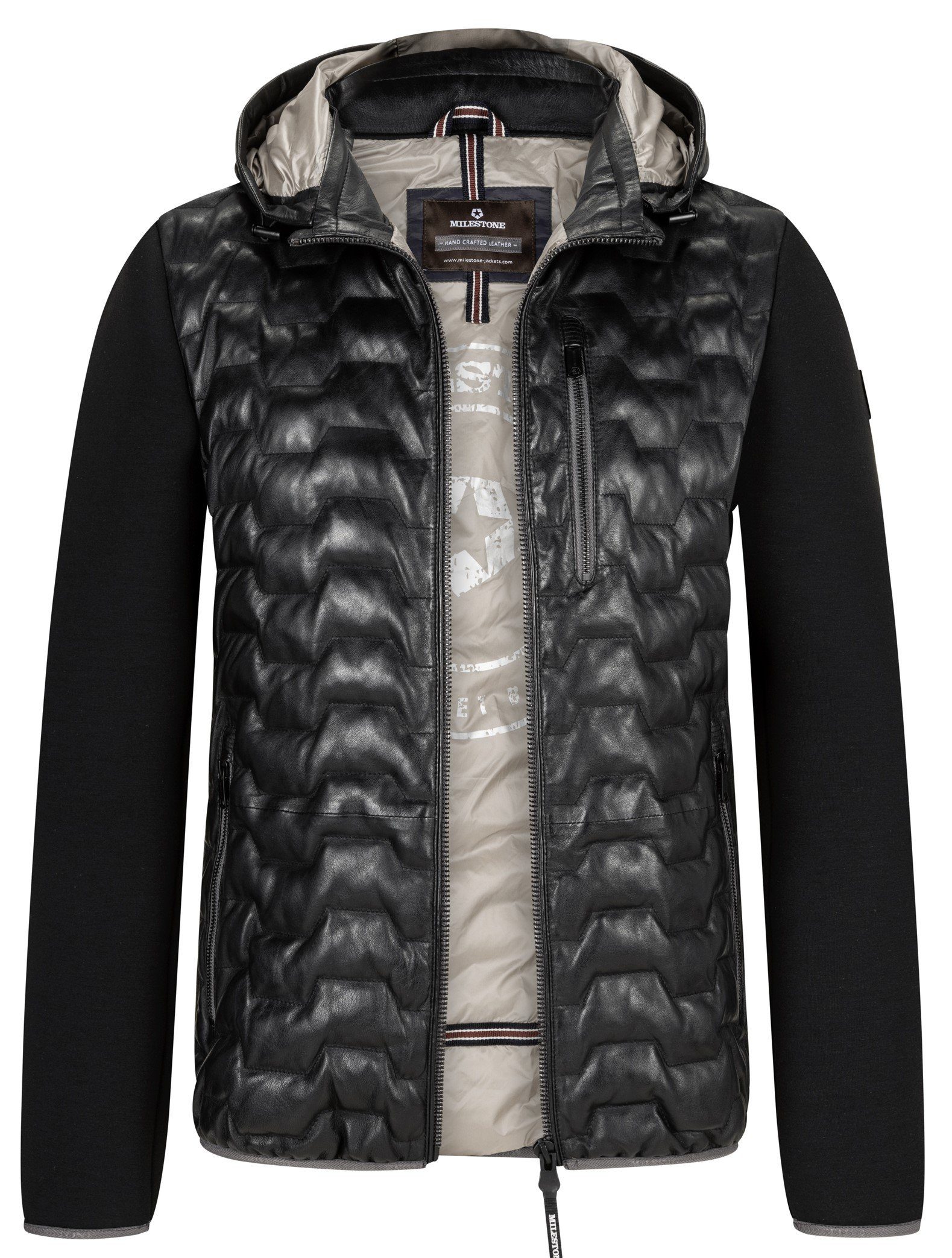 Milestone Lederjacke MSDarwin Herren Hybridjacke aus Lammleder