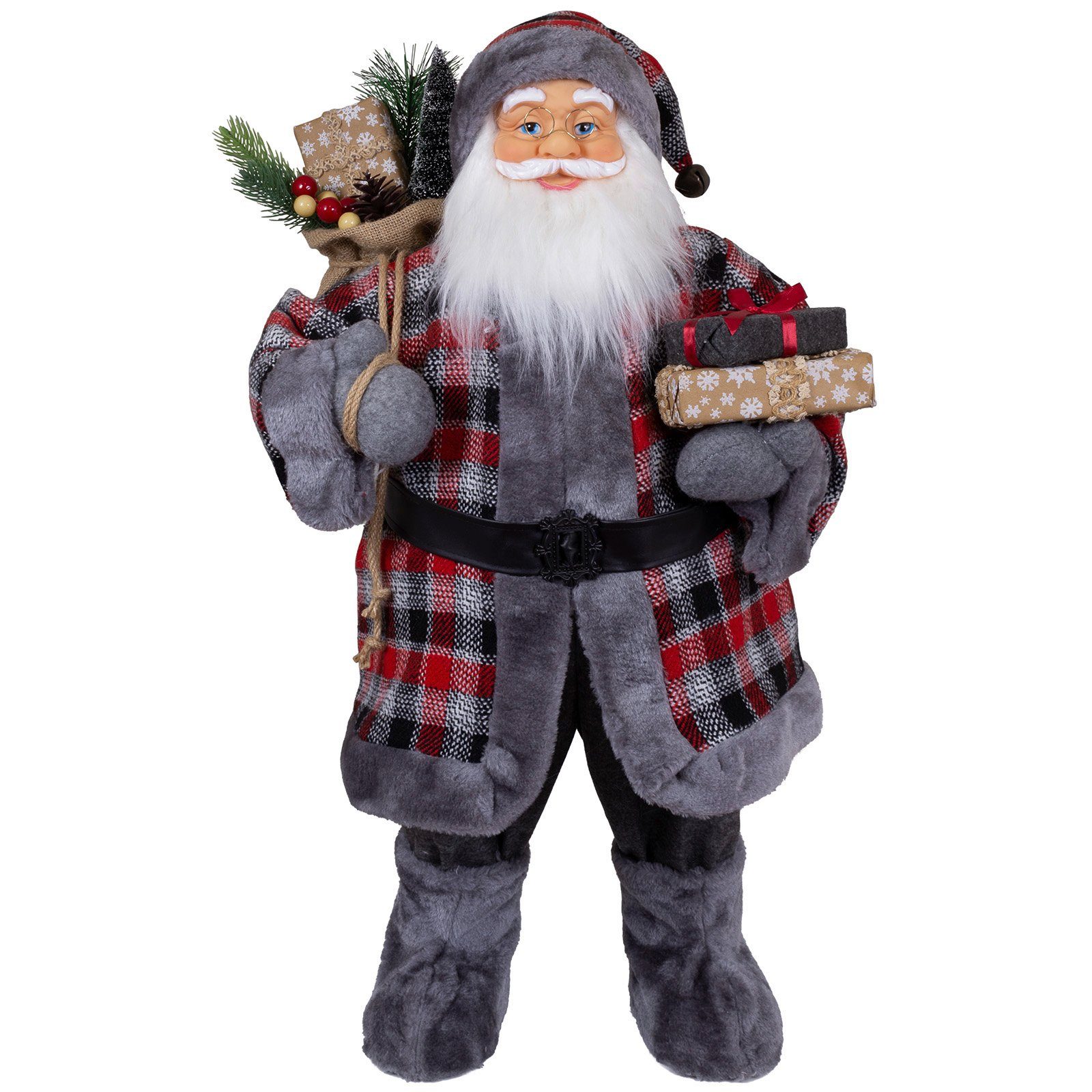 Christmas Paradise Weihnachtsmann Finn, 4 Größen (30-80cm) (Deko Figur, 1 St), grau-rot – Bild 2 von 5