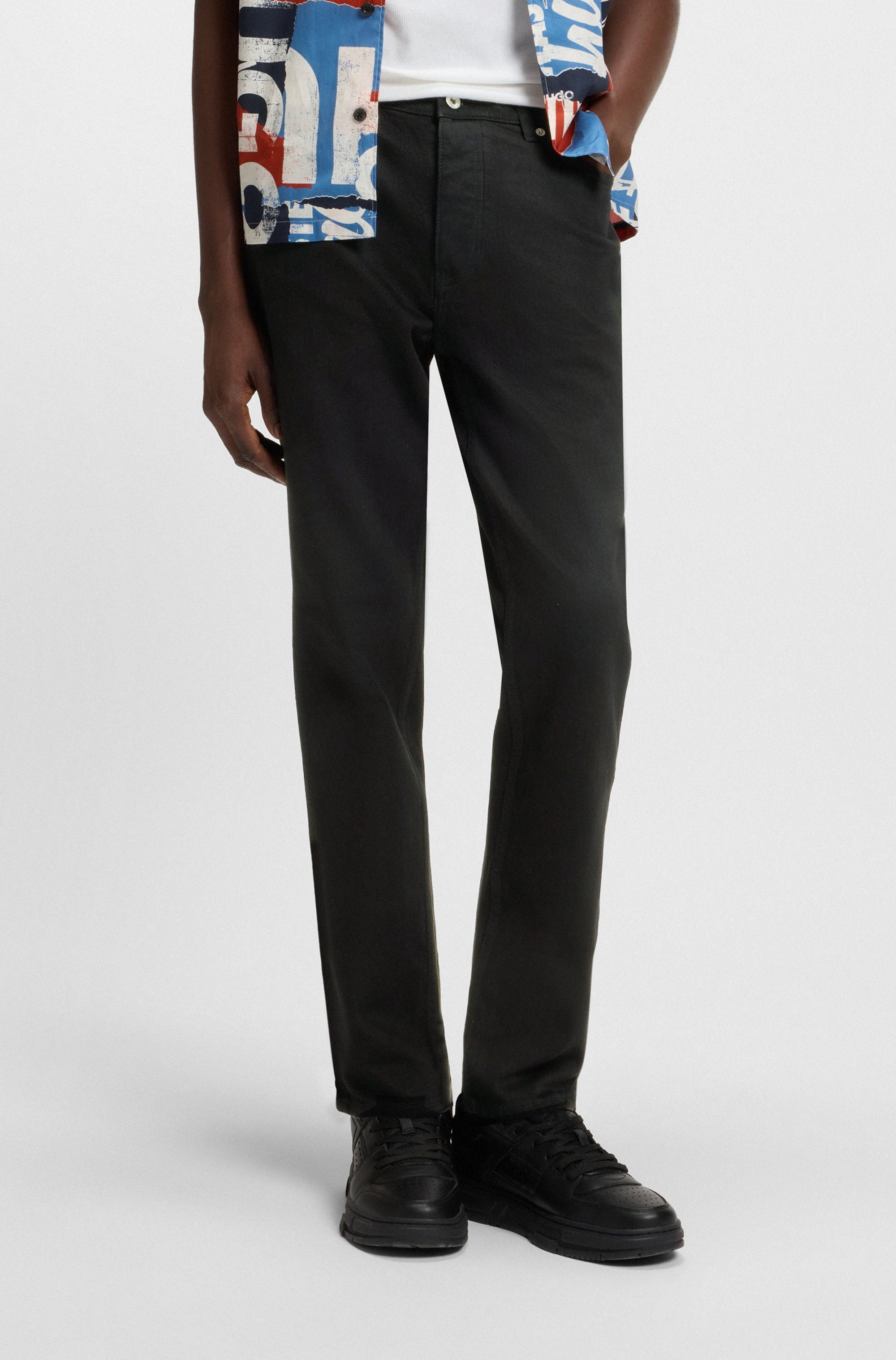 HUGO Tapered-fit-Jeans Brody mit Stone-washed-Finish